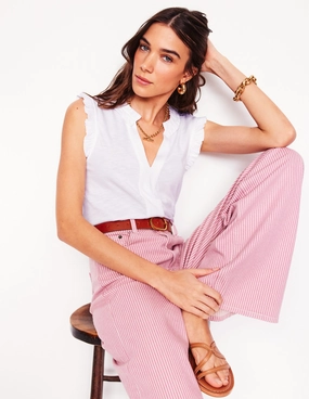 Lola Sleeveless Top-White Stretch Fabric Technology Eco Certified Textile