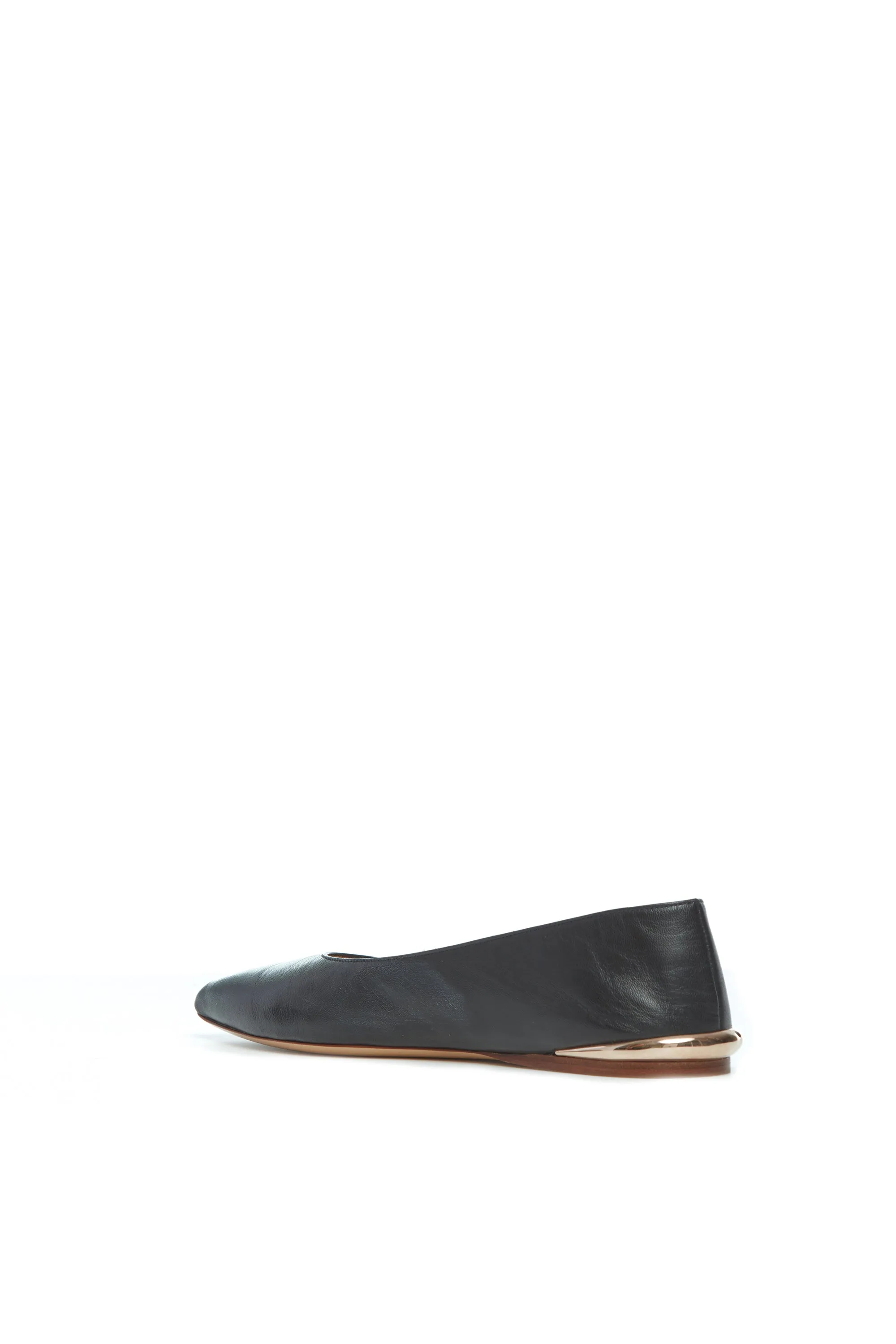 Park Leisure Taste Glow Fleur Ballerina Flat Shoe in Black Nappa Leather