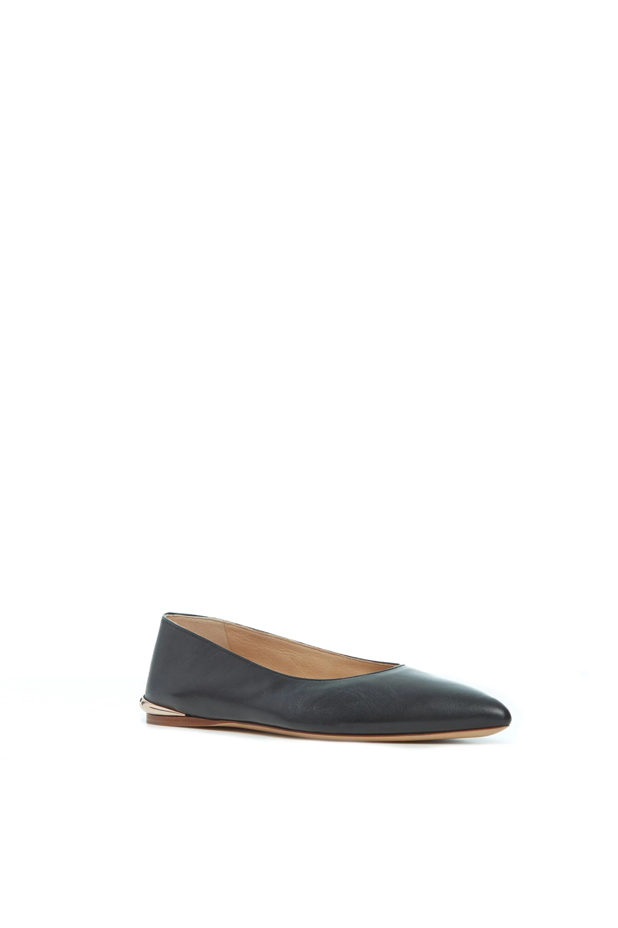 Yoga Mood Walkable Fleur Ballerina Flat Shoe in Black Nappa Leather