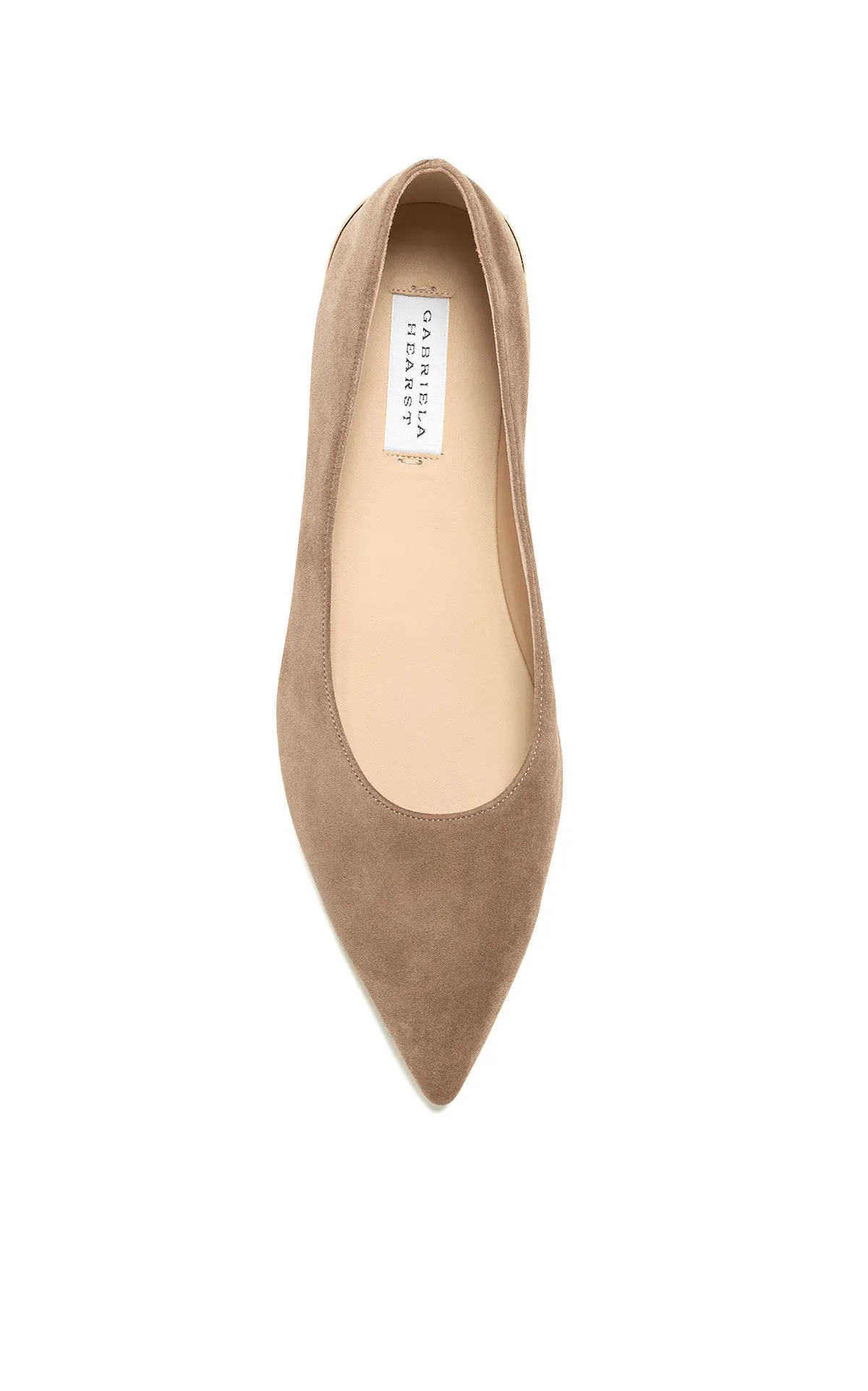 Flexible Shank Fleur Ballerina Flat Shoe in Dark Sand Suede