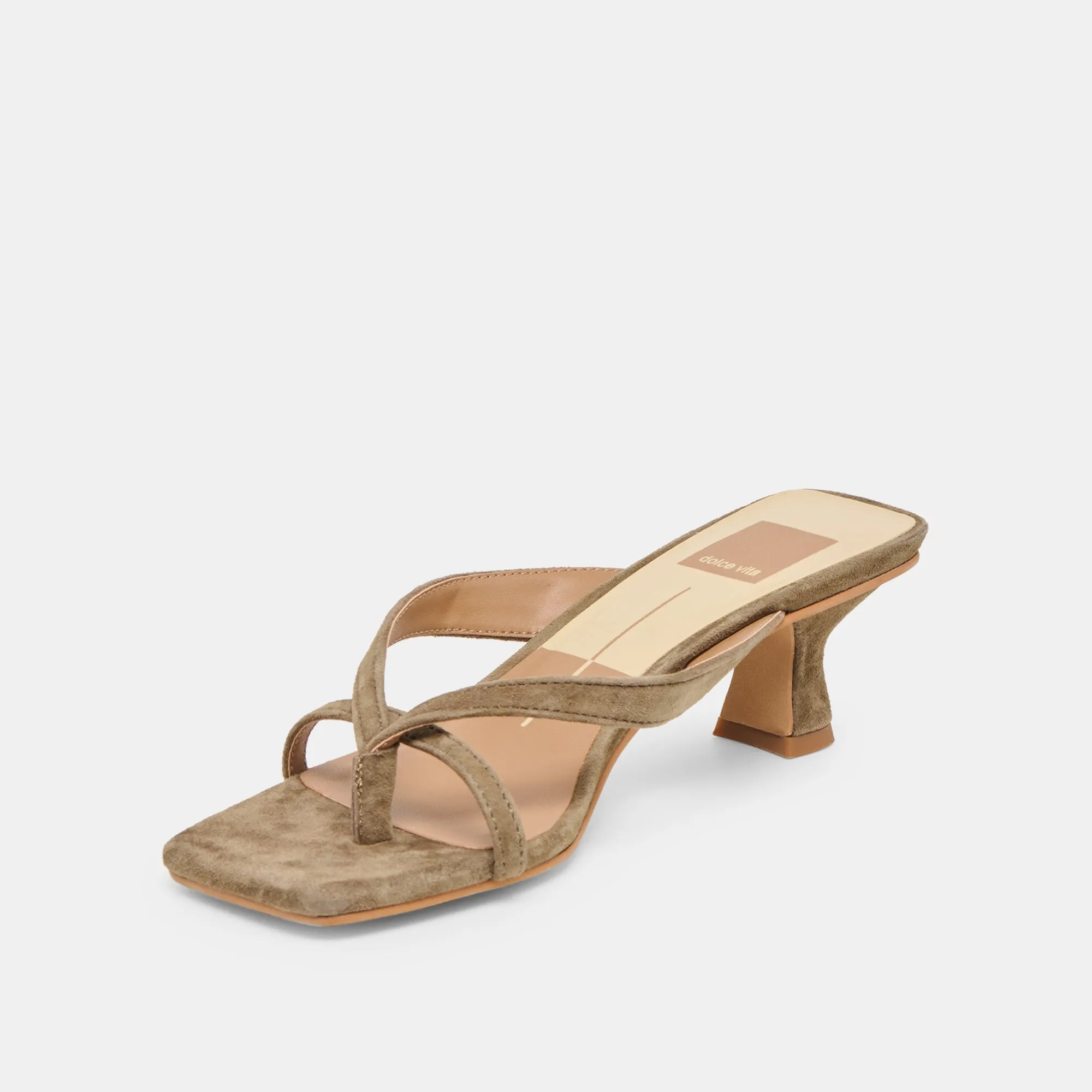 Non Slip Outsole Grip Synthetic Weave BREVEL HEELS OLIVE SUEDE