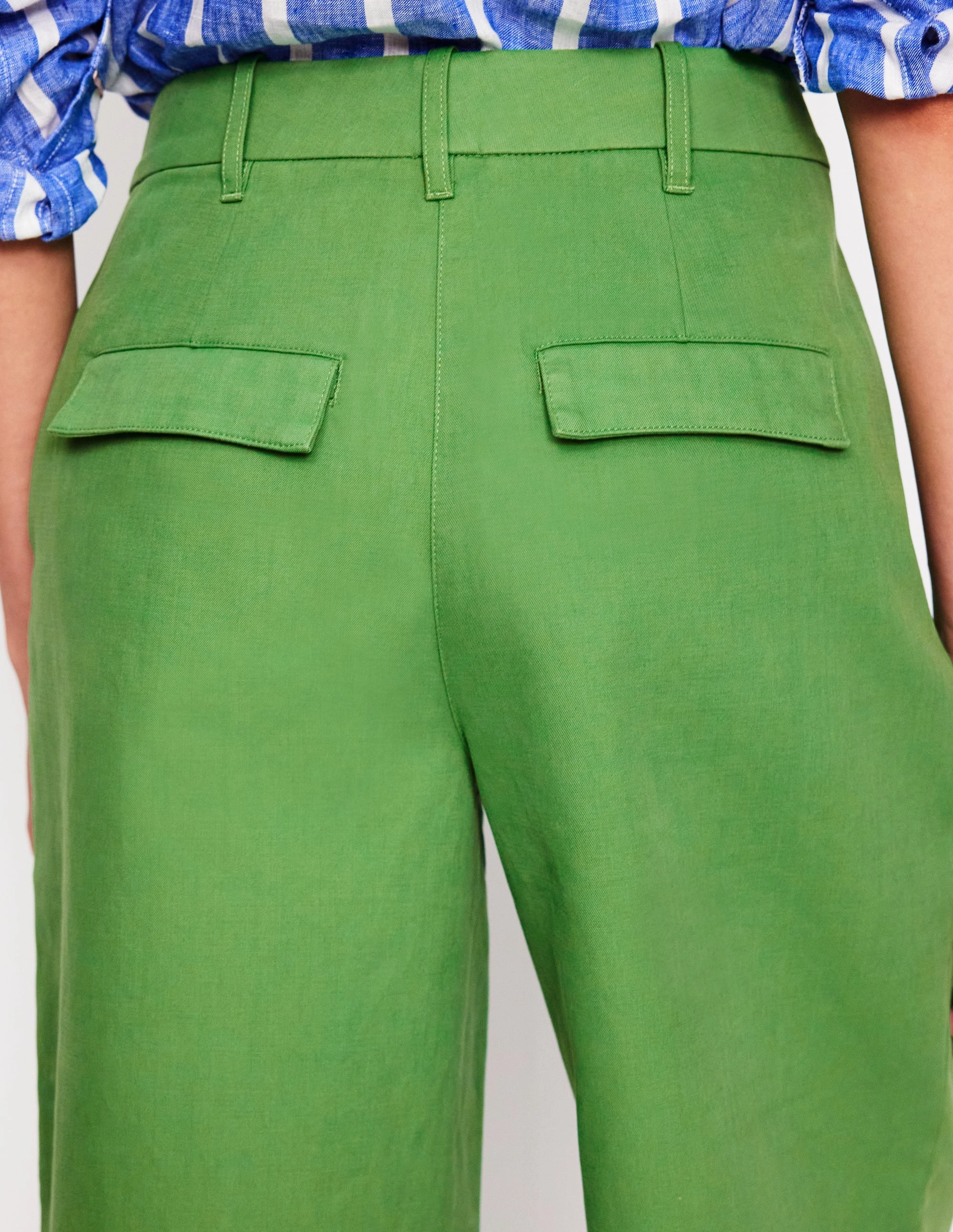 Bloomsbury Cotton Trousers-Paradise Green Minimal Comfort
