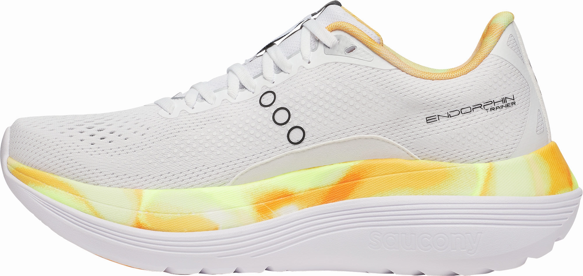 Torsion Rigidity Chassis Saucony Endorphin Trainer Mens Running Shoes - White