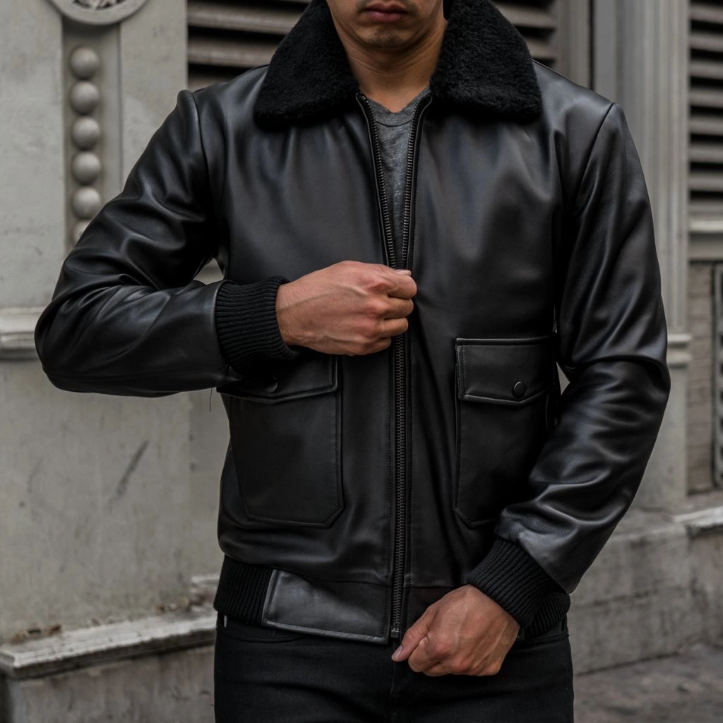 Night Out Warm Outerwear Flight Jacket | Black