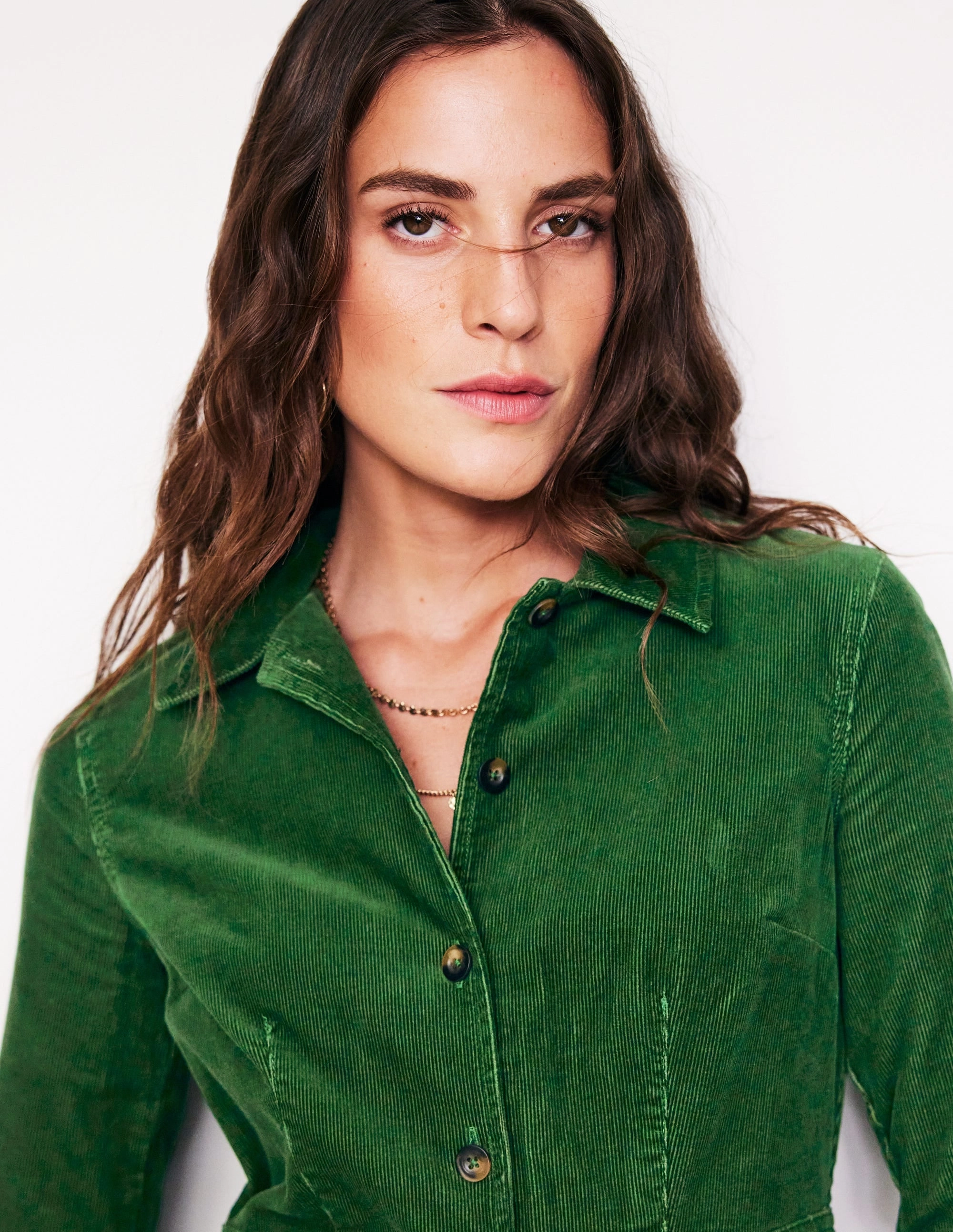 Chic and Stylish Flora Cord Shirt Dress-Eden