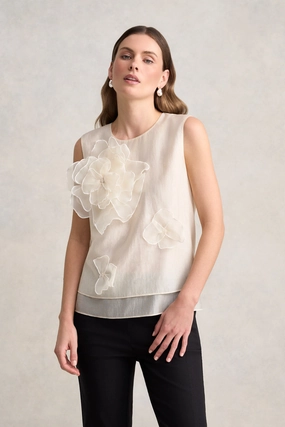 Tear Resistant Reinforcement Floral Appliqu?? ?C Cream