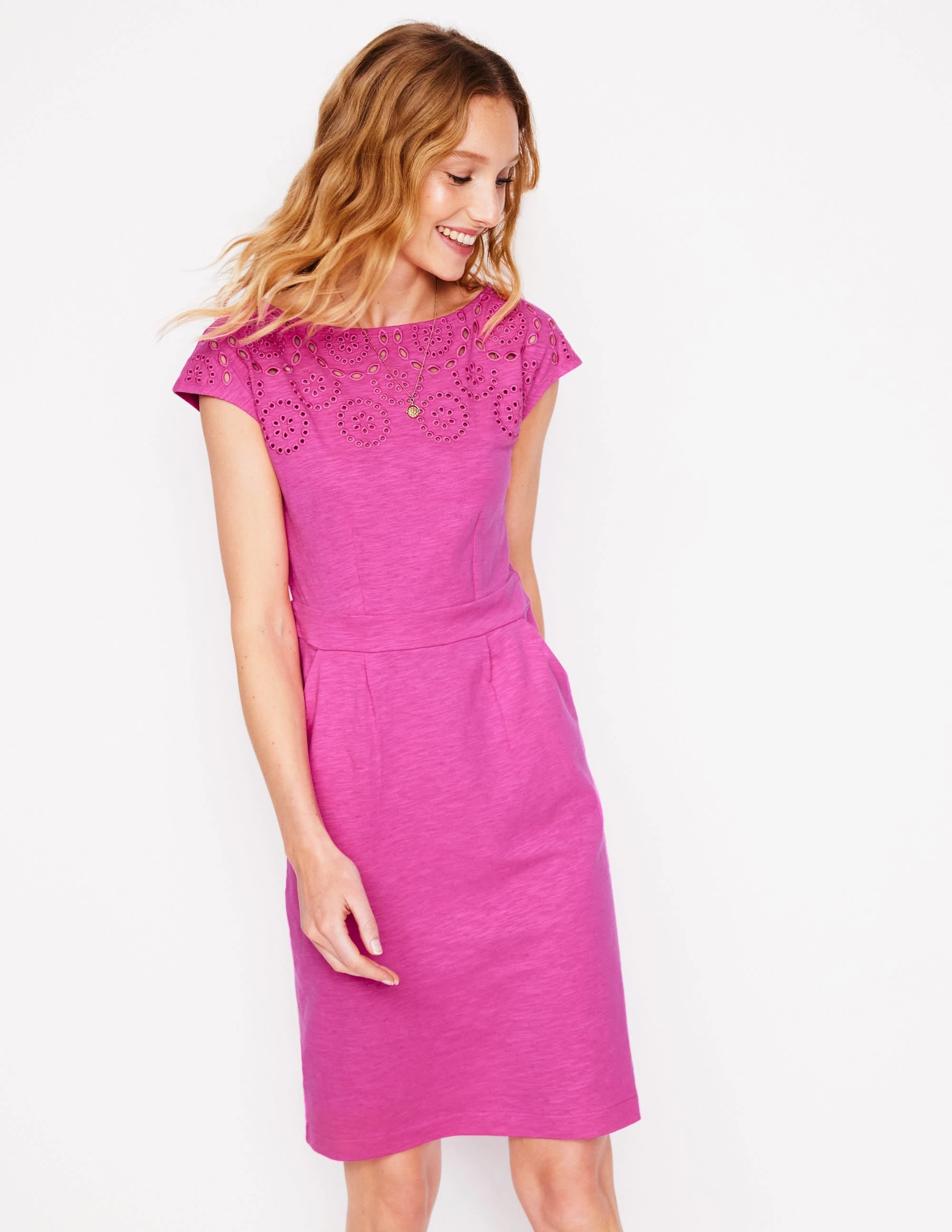 Florrie Broderie Dress-Cosmos Pink Everyday Piece