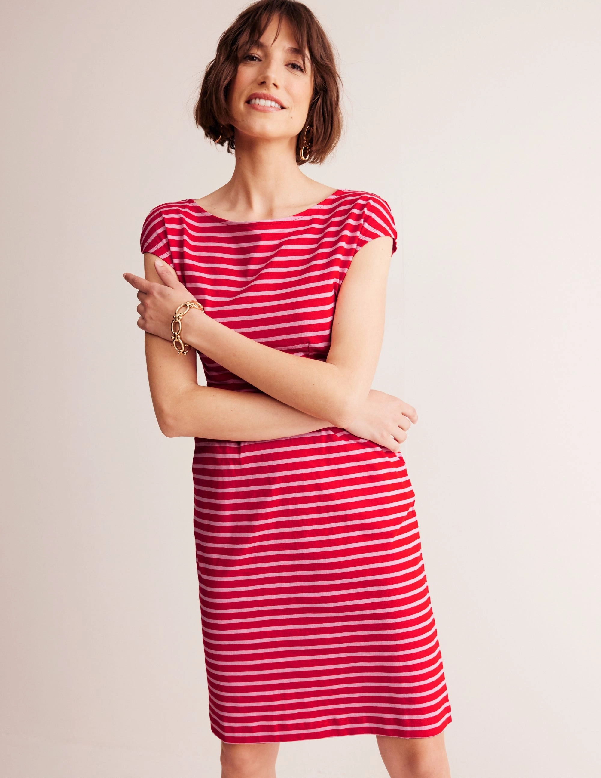 Florrie Jersey Dress-Rouge, Lilac Stripe Edgy vibes Versatile Comfort