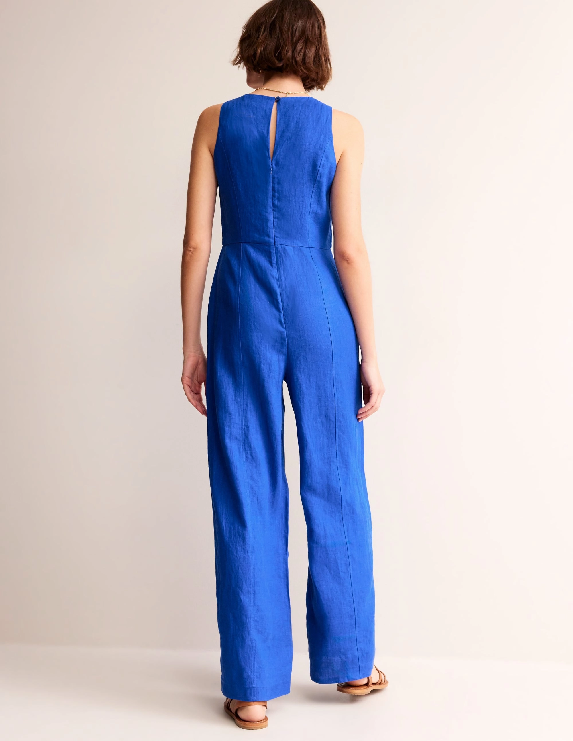 Carla Linen Jumpsuit-Surf The Web Shimmer-Finish Quiet Sweet
