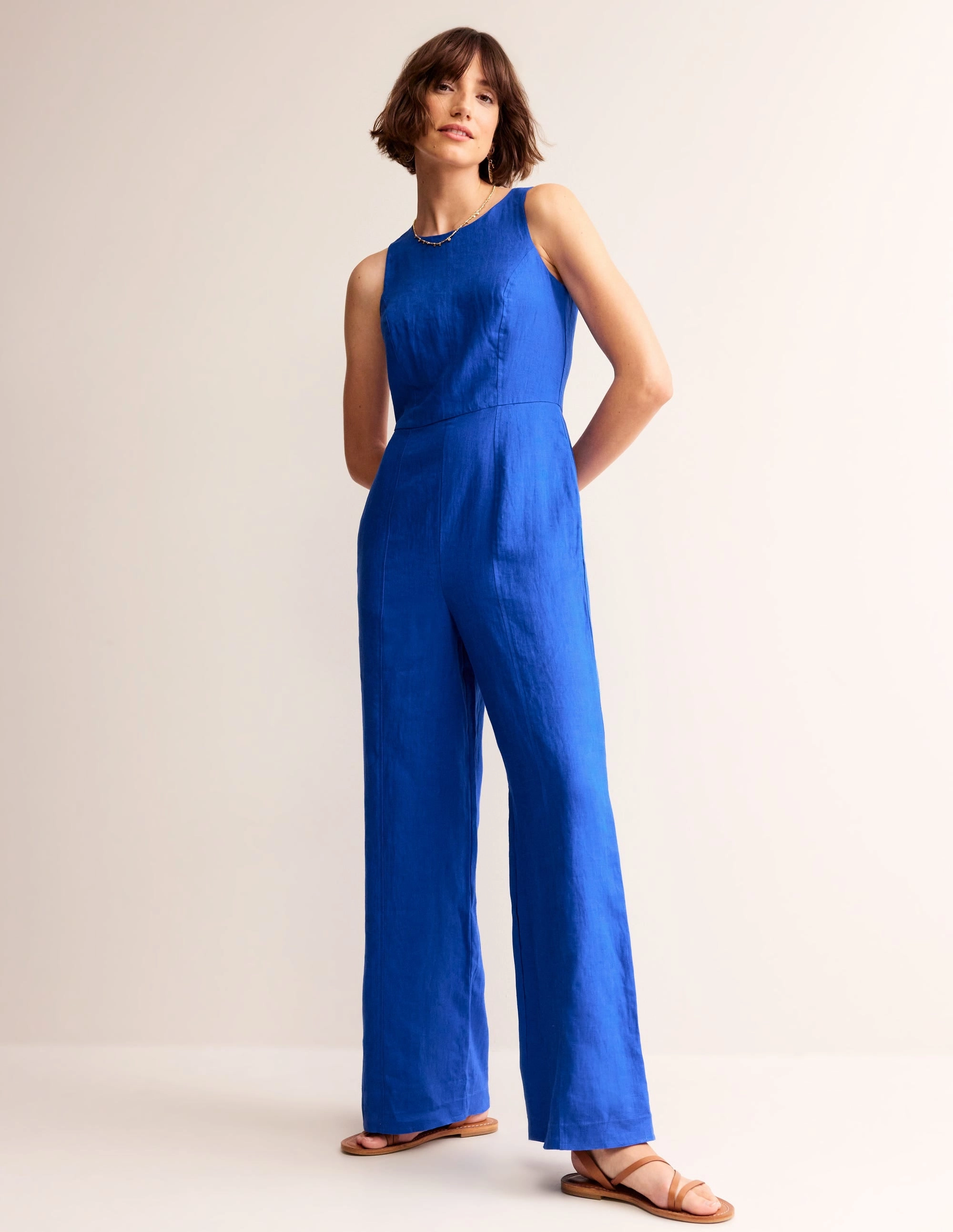 Luxe Look Feminine Mood Carla Linen Jumpsuit-Surf The Web