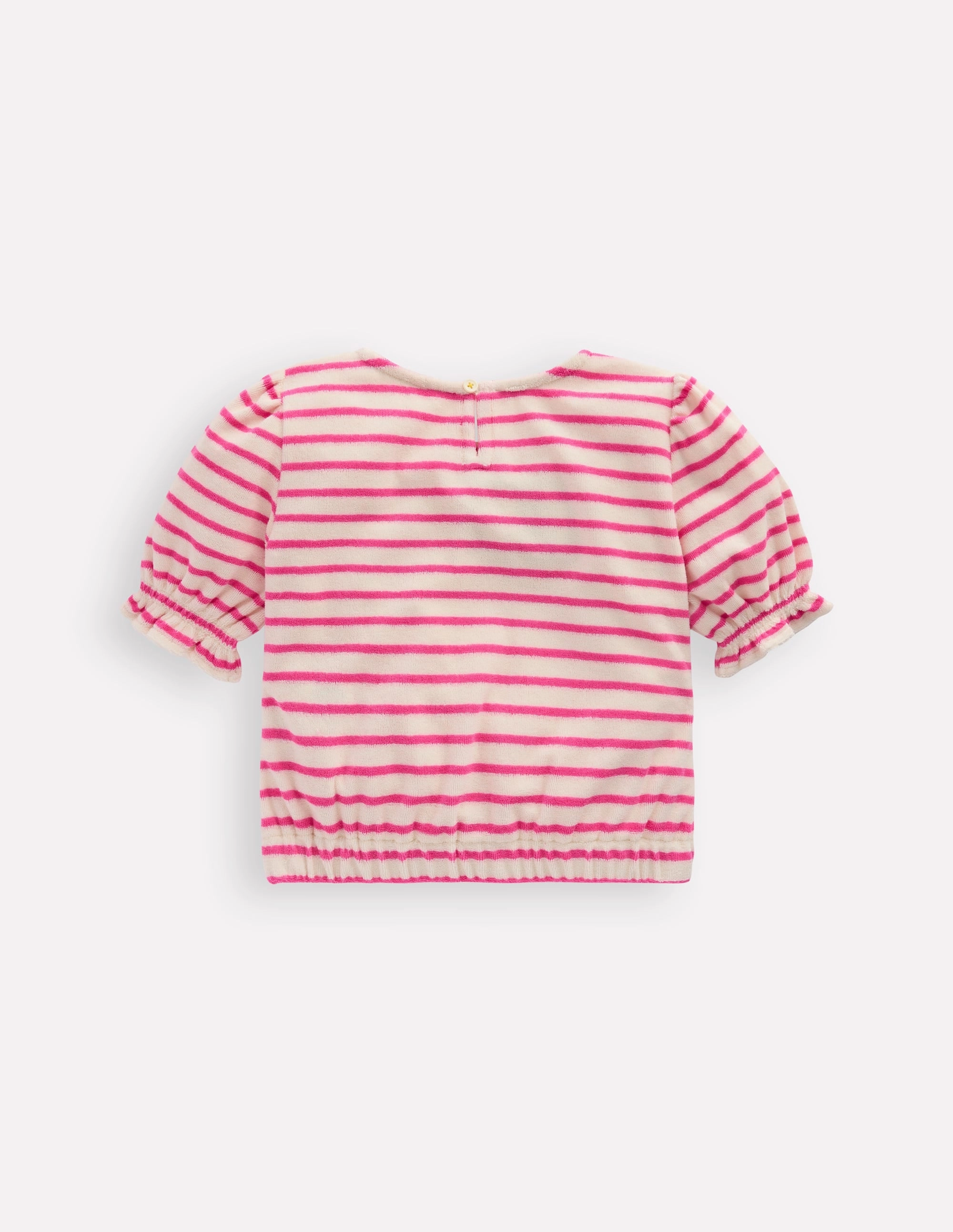 EthicalProduction Lightweight Fashion Towelling Top-Sorbet Pink/ Ivory Stripe