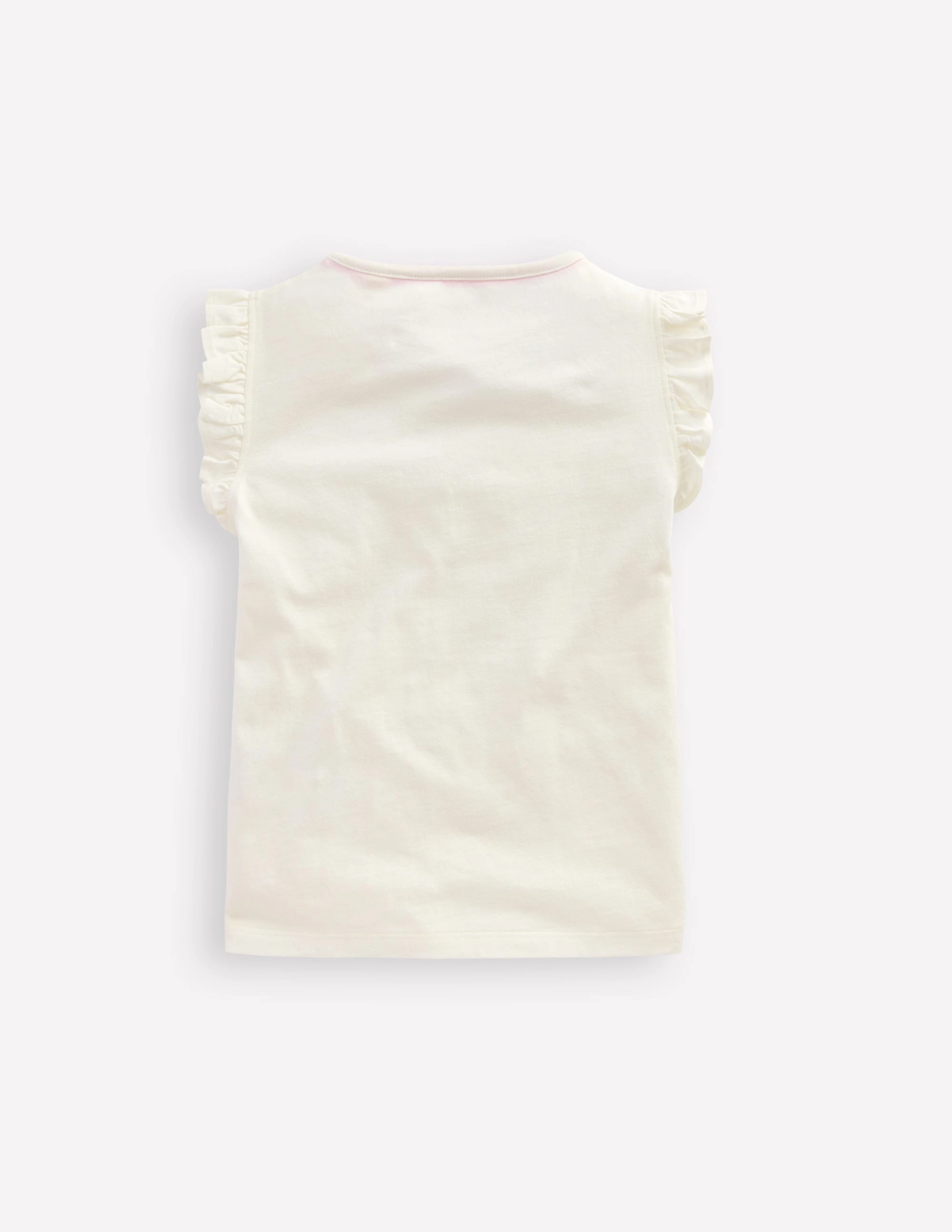 Flutter Short Sleeve T-shirt-Ivory Birds Layered Look Wear