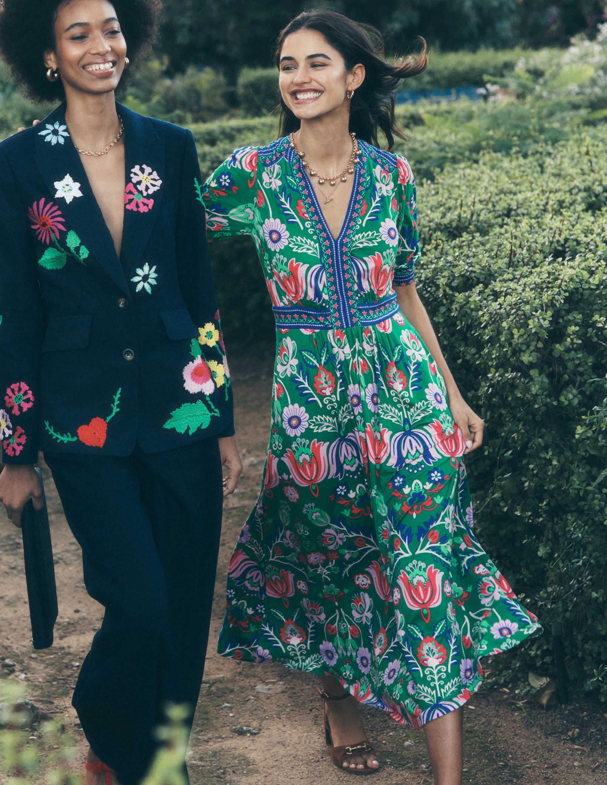 Lily Jersey Midi Tea Dress-Forest Grass, Tulip Fusion Underwire-Support