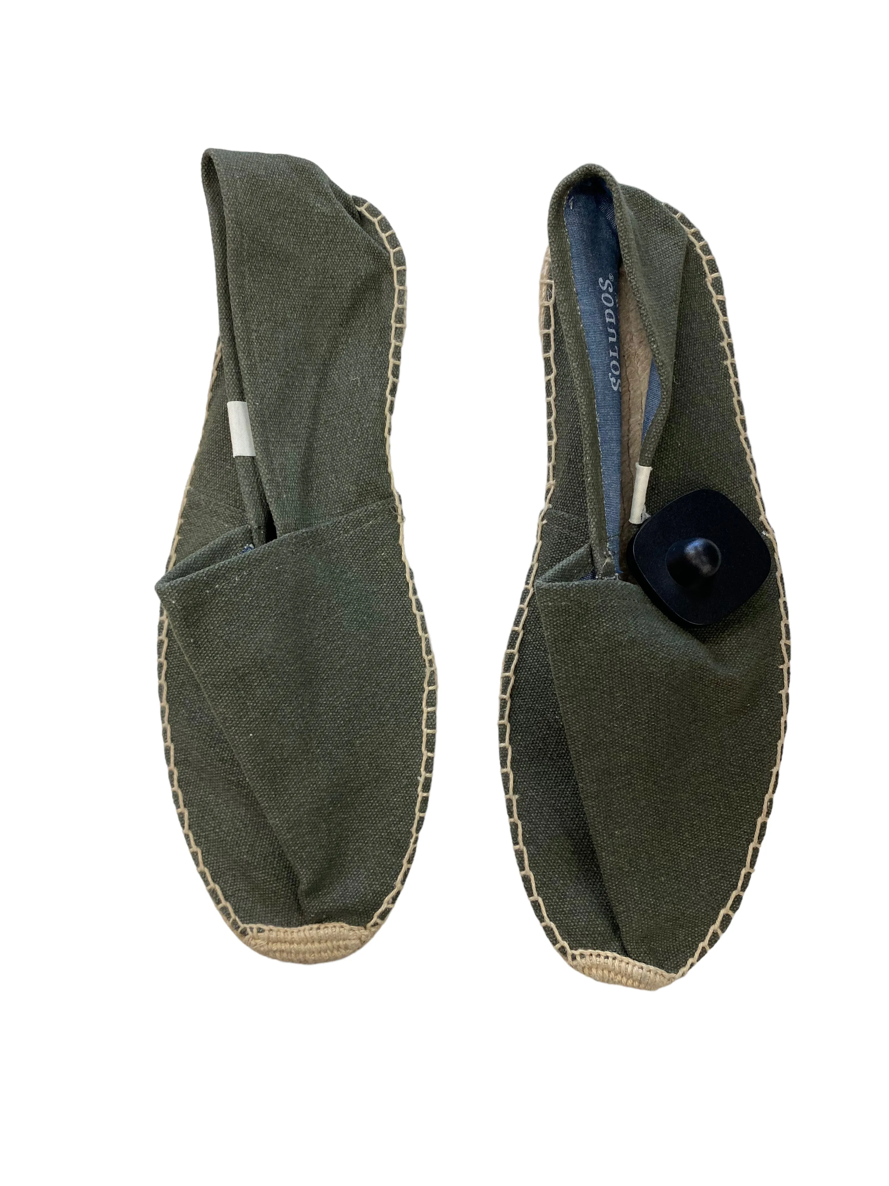 Sand View Green Shoes Flats Soludos, Size 11.5