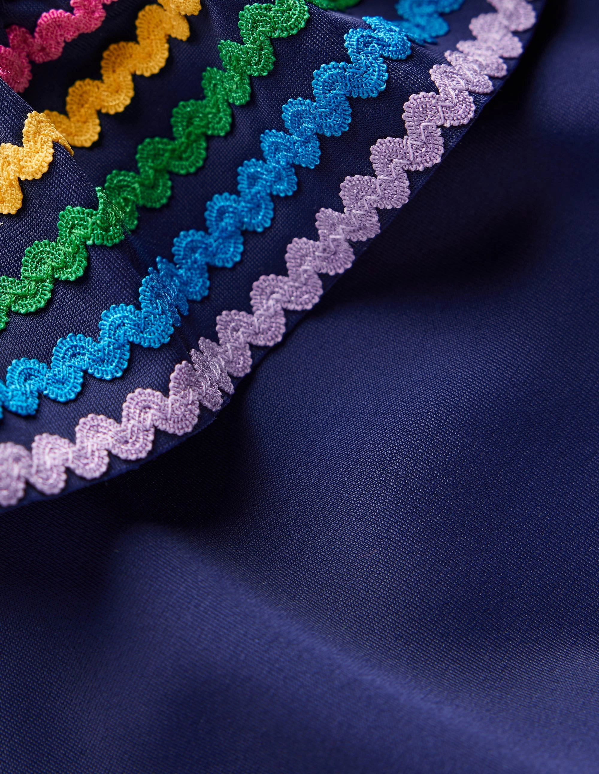 Lila One Shoulder Swimsuit-College Navy Ric Rac Fresh Look Neutral Tones