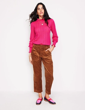 Tapered Cord Cargo Trousers-Gingerbread Movement Flex