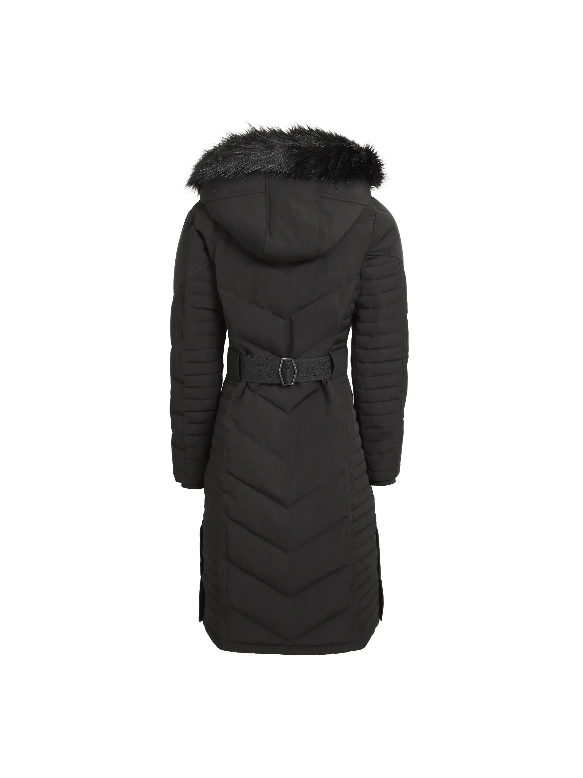 Durable Outer Shell Modular Layering Compatibility Charlotte Padded Longline Coat - Black