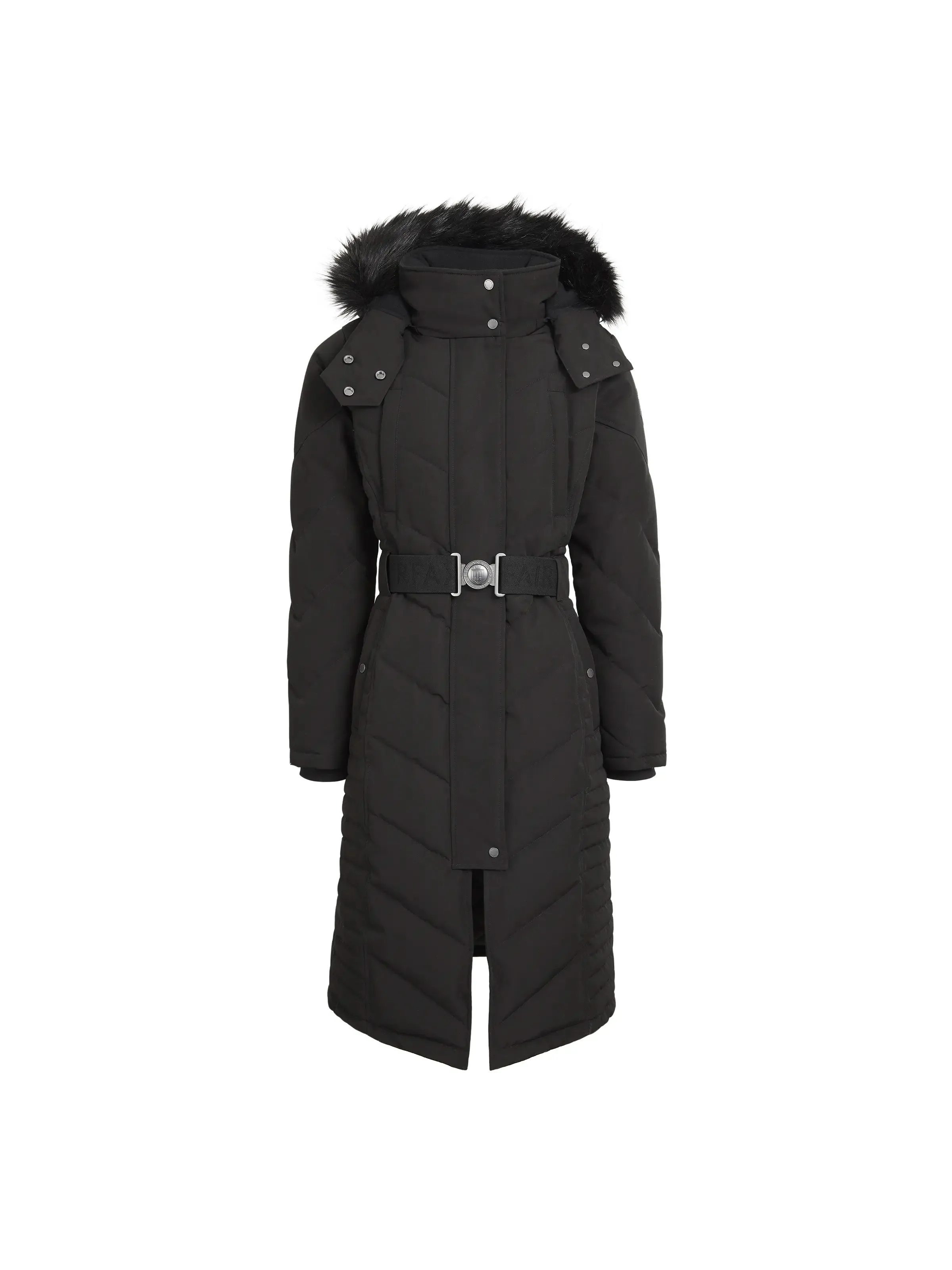 Charlotte Padded Longline Coat - Black Sleek Outdoor Look