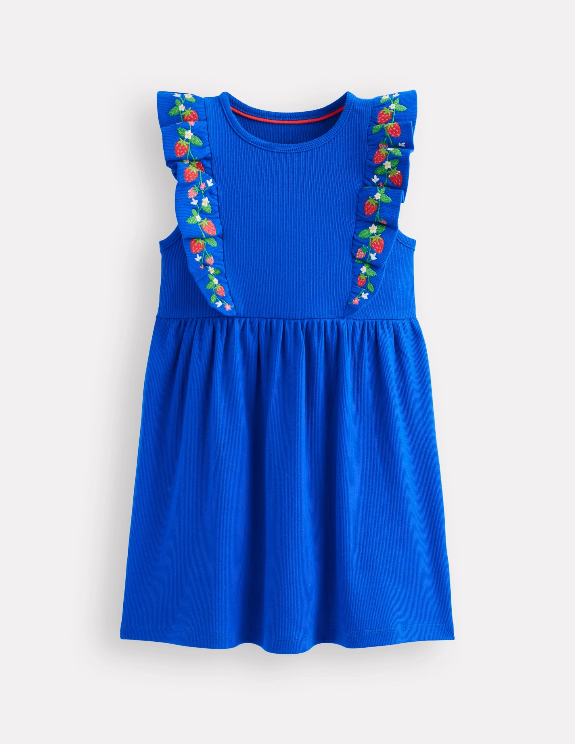 Artistic Shape Trend Appeal Frieda Embroidered Dress-Gallery Blue