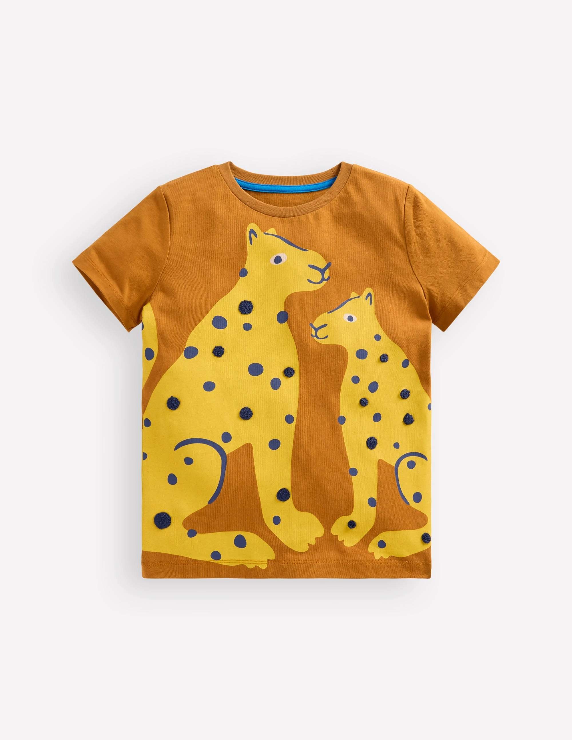 Flattering Shape Fade Resistant Print Fun Graphic T-shirt-Cathay Spice Leopard