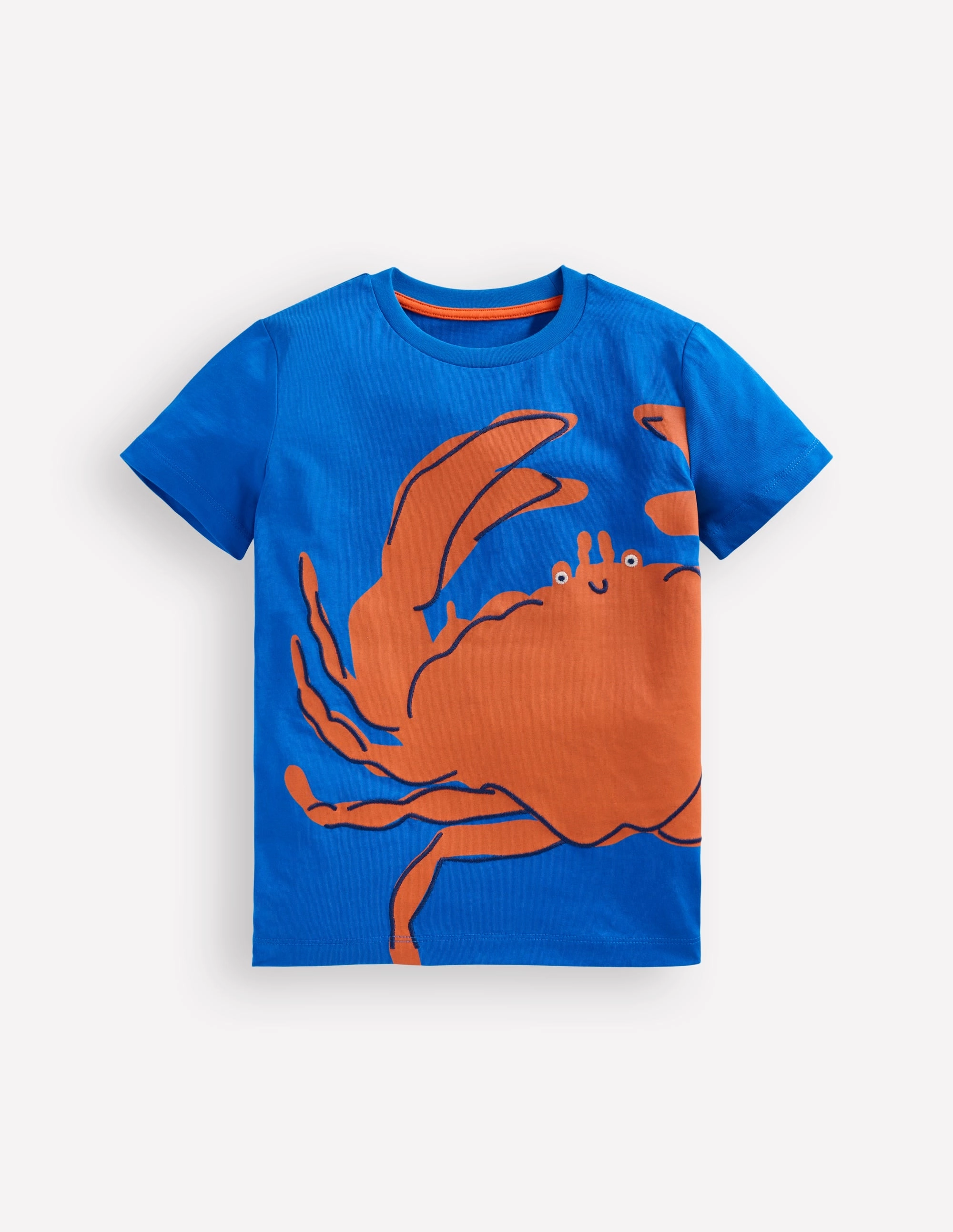 Lightweight Weave Fun Graphic T-shirt-Kingfisher Blue Crab