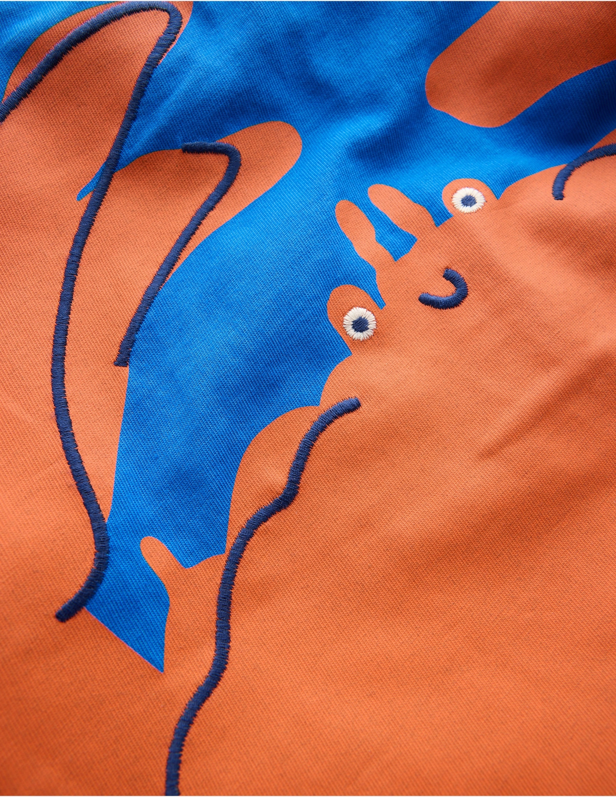 Collared formality Fun Graphic T-shirt-Kingfisher Blue Crab