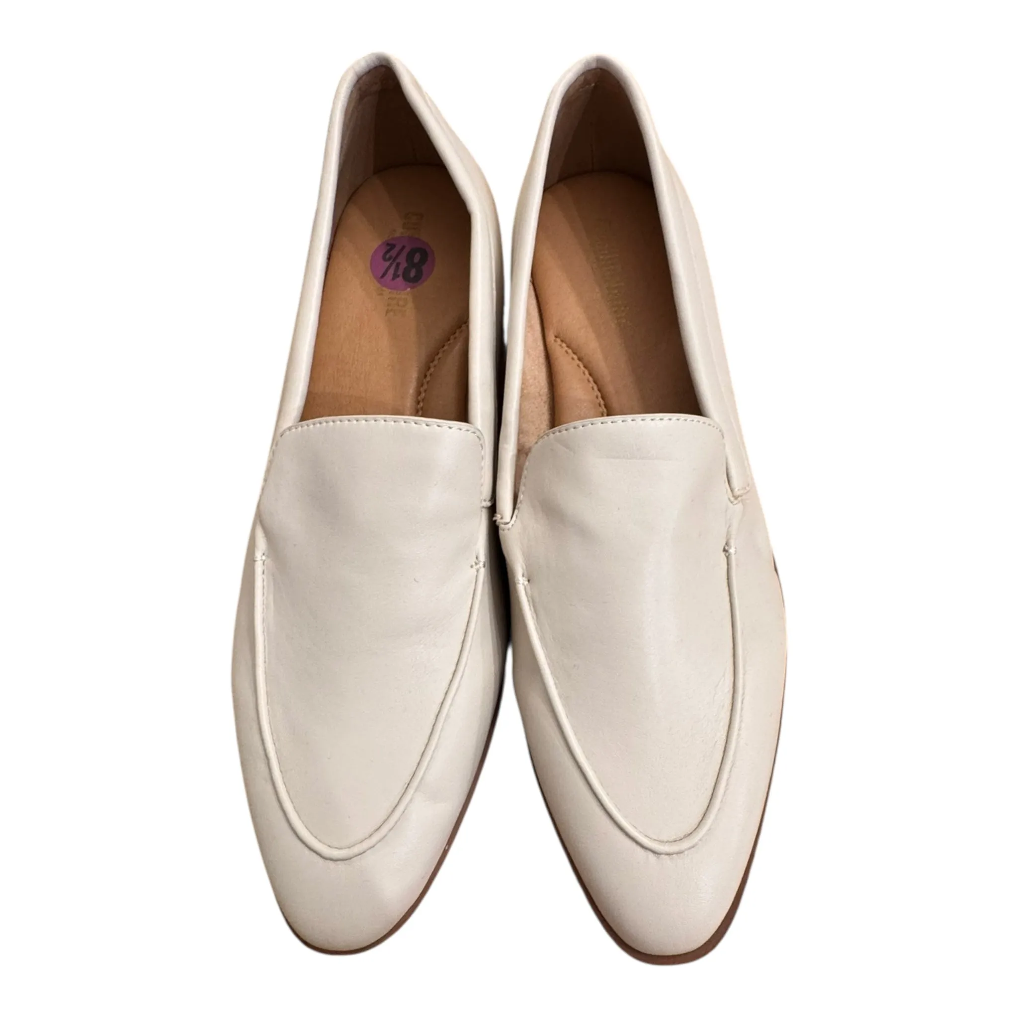 Adjustable Step Shore Walk Shoes Flats By Cushionaire In Cream, Size:8.5