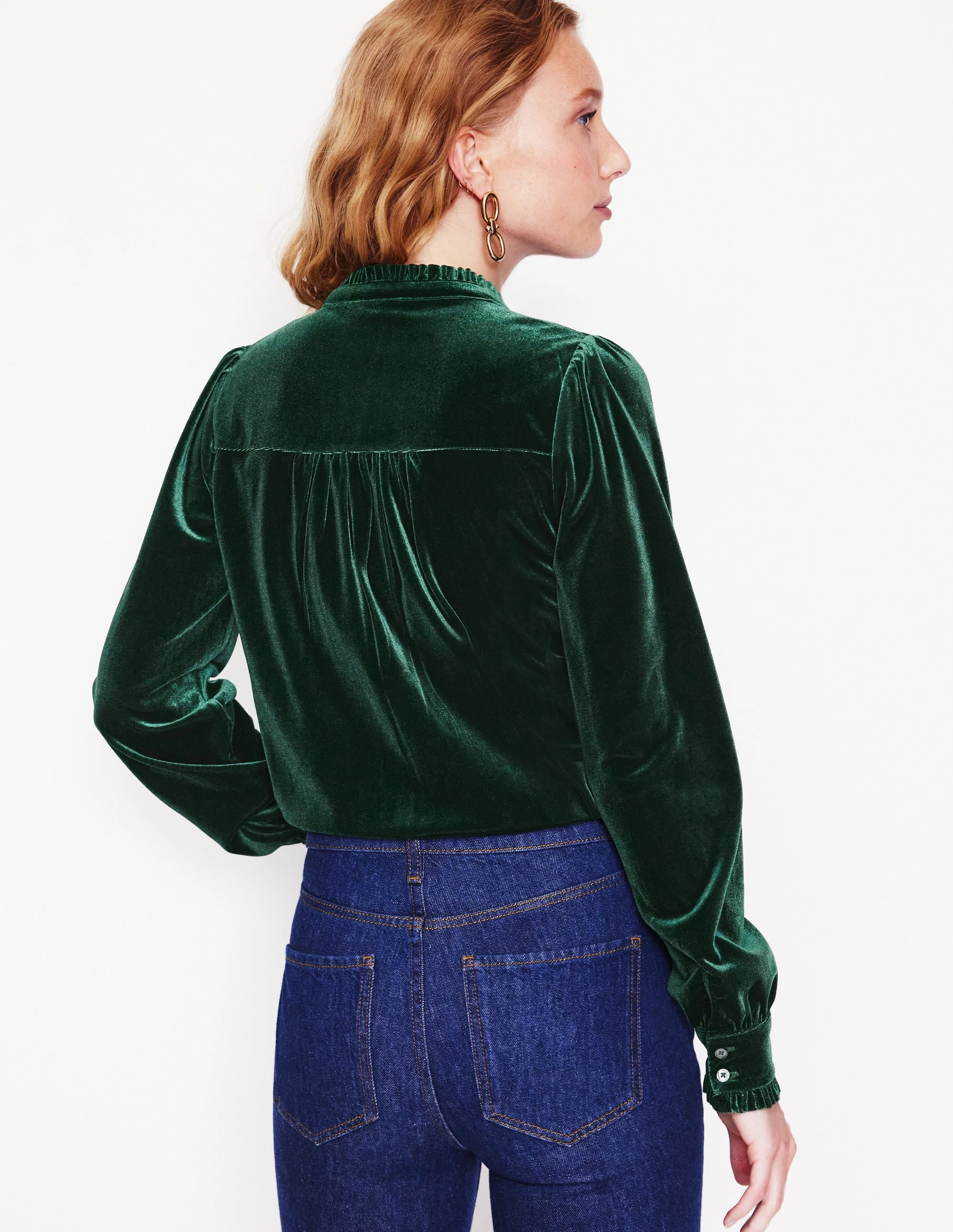 Caroline Jersey Velvet Shirt-Glade Non Iron Finish
