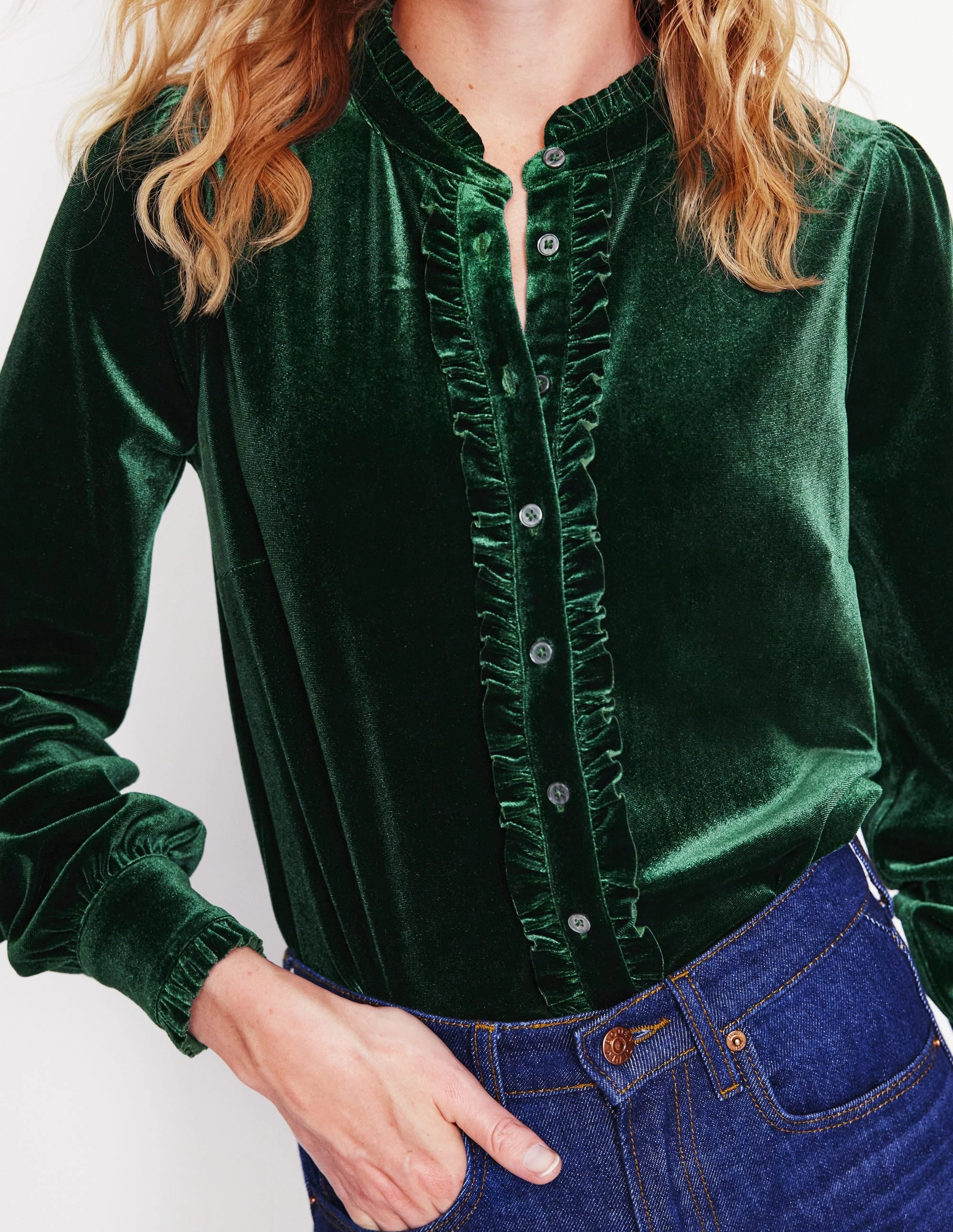 Caroline Jersey Velvet Shirt-Glade Soft & Smooth Holiday Trend