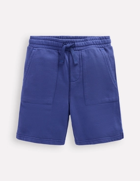 Side Pockets Garment Dye Shorts-Starboard Blue