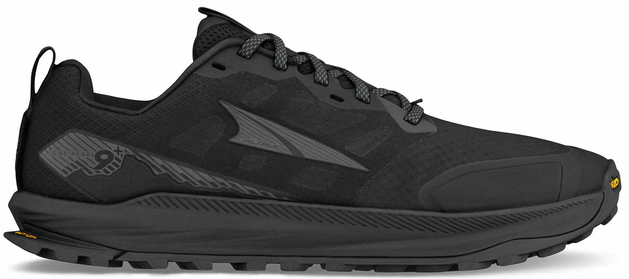 Dual Density Foam Core Altra Lone Peak 9  WIDE FIT Mens Trail Running Shoes - Black