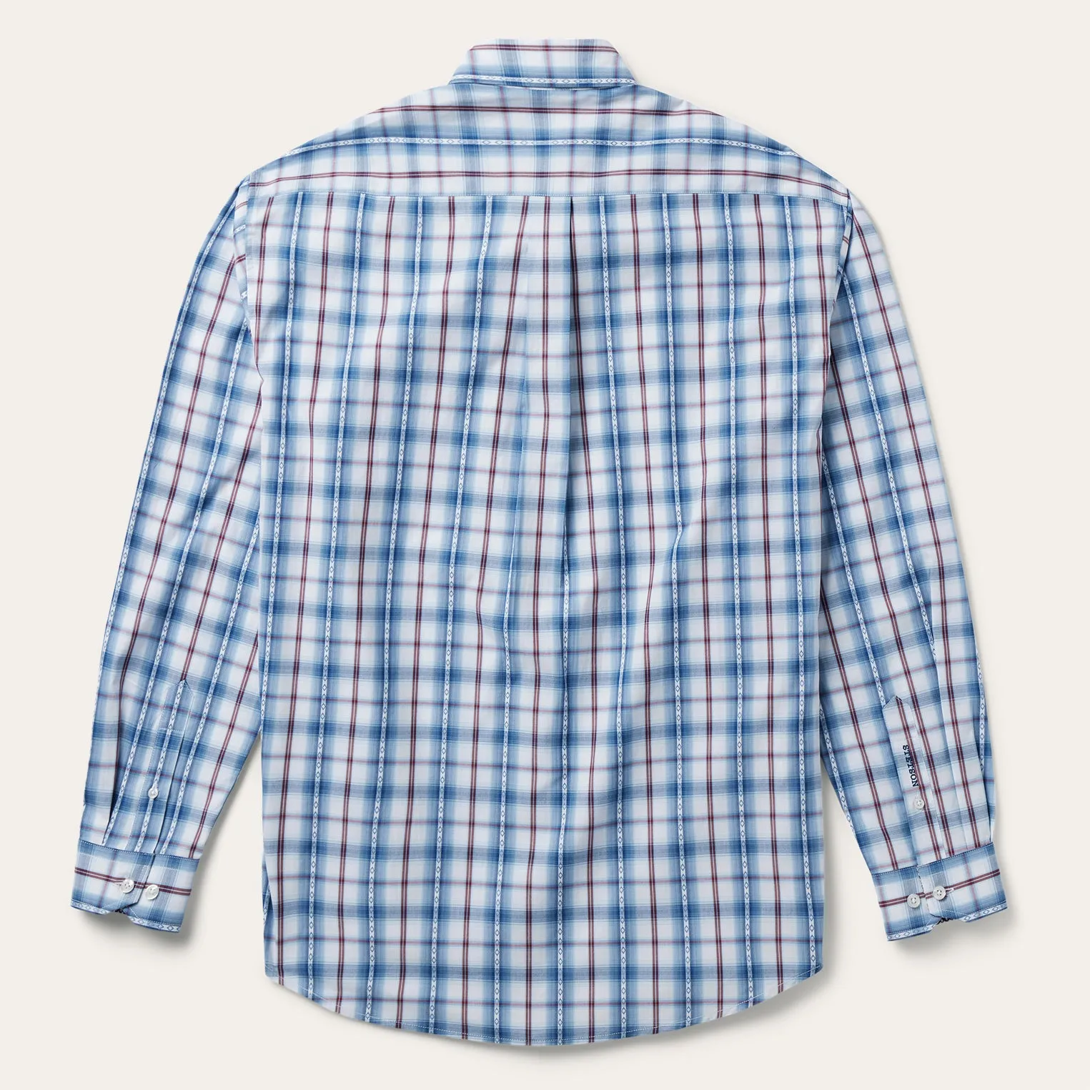 Blue Diamond Dobby Plaid Shirt Fitted Design