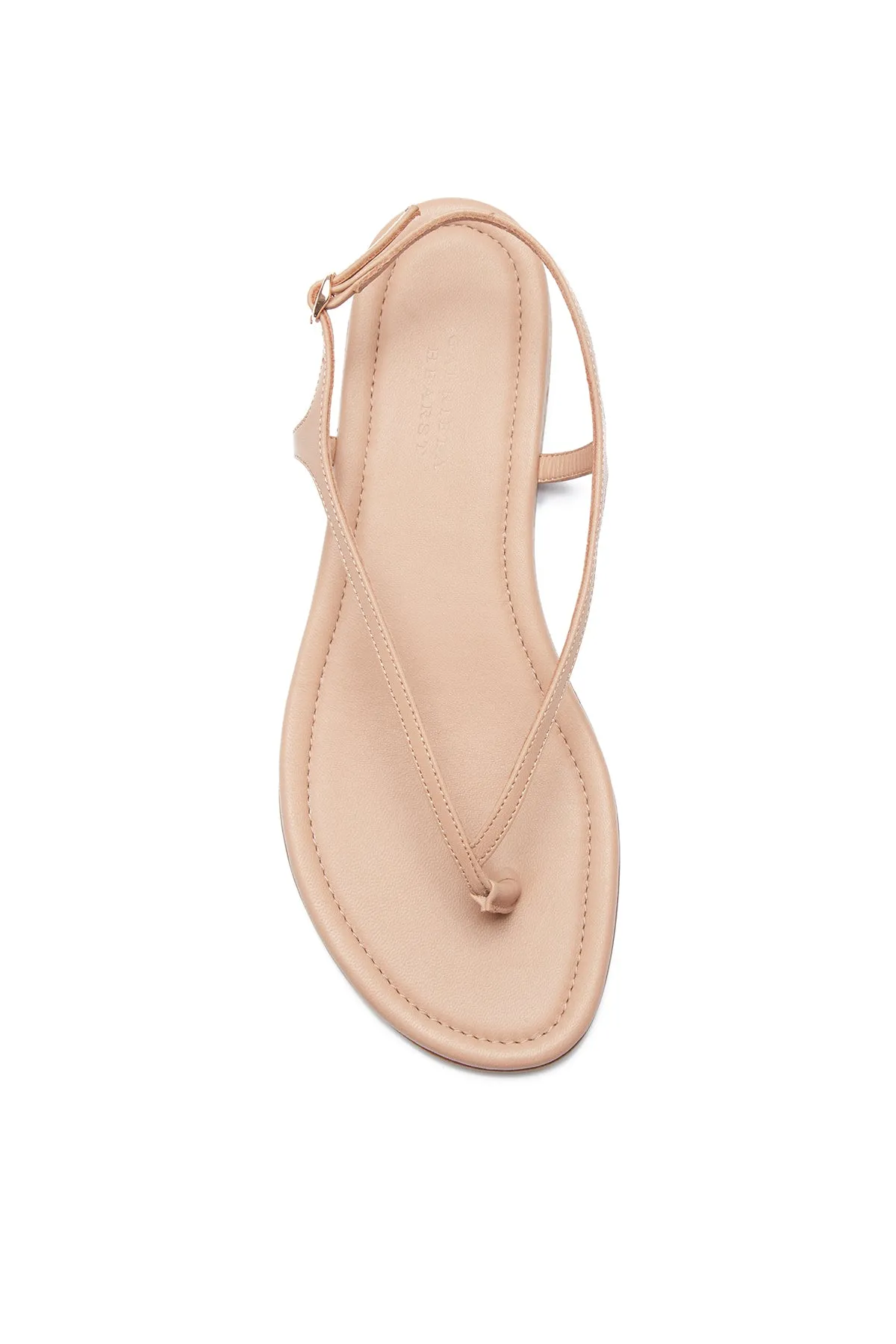 Gia Flat Sandal in Dark Camel Nappa Leather Flat Design Lightweight Step