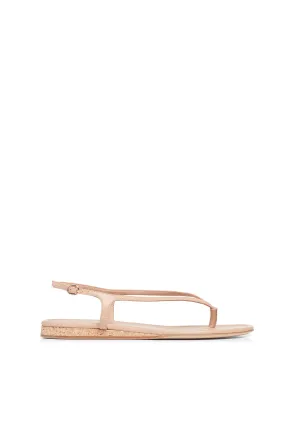 Peak Glow Comfortable Wear Gia Flat Sandal in Dark Camel Nappa Leather
