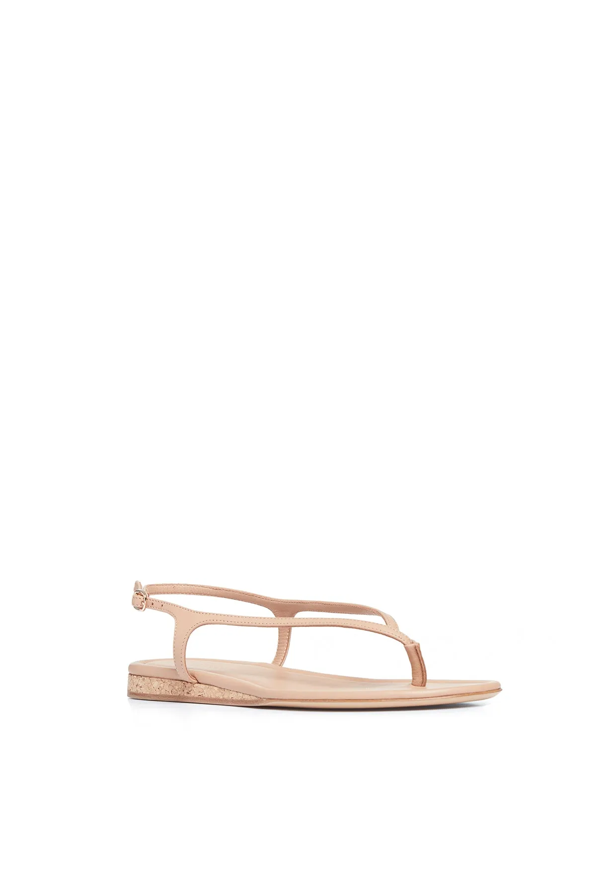 Tall friendly Hidden Spot Gia Flat Sandal in Dark Camel Nappa Leather