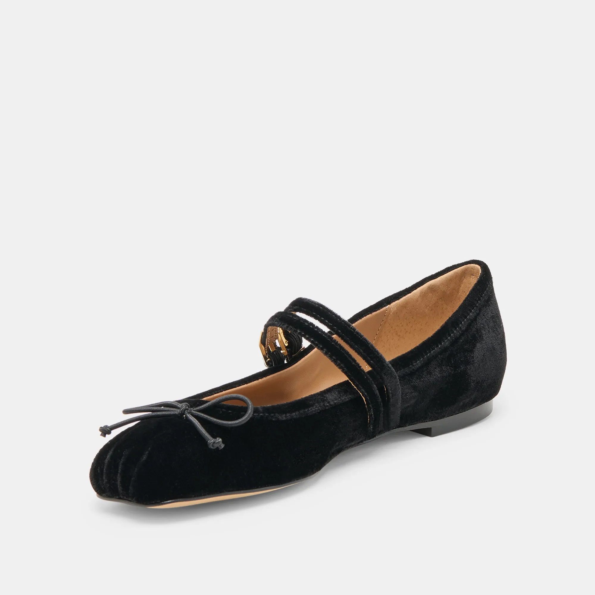 Footwear for All Leaf Lane GIBSEN BALLET FLATS NERO VELVET