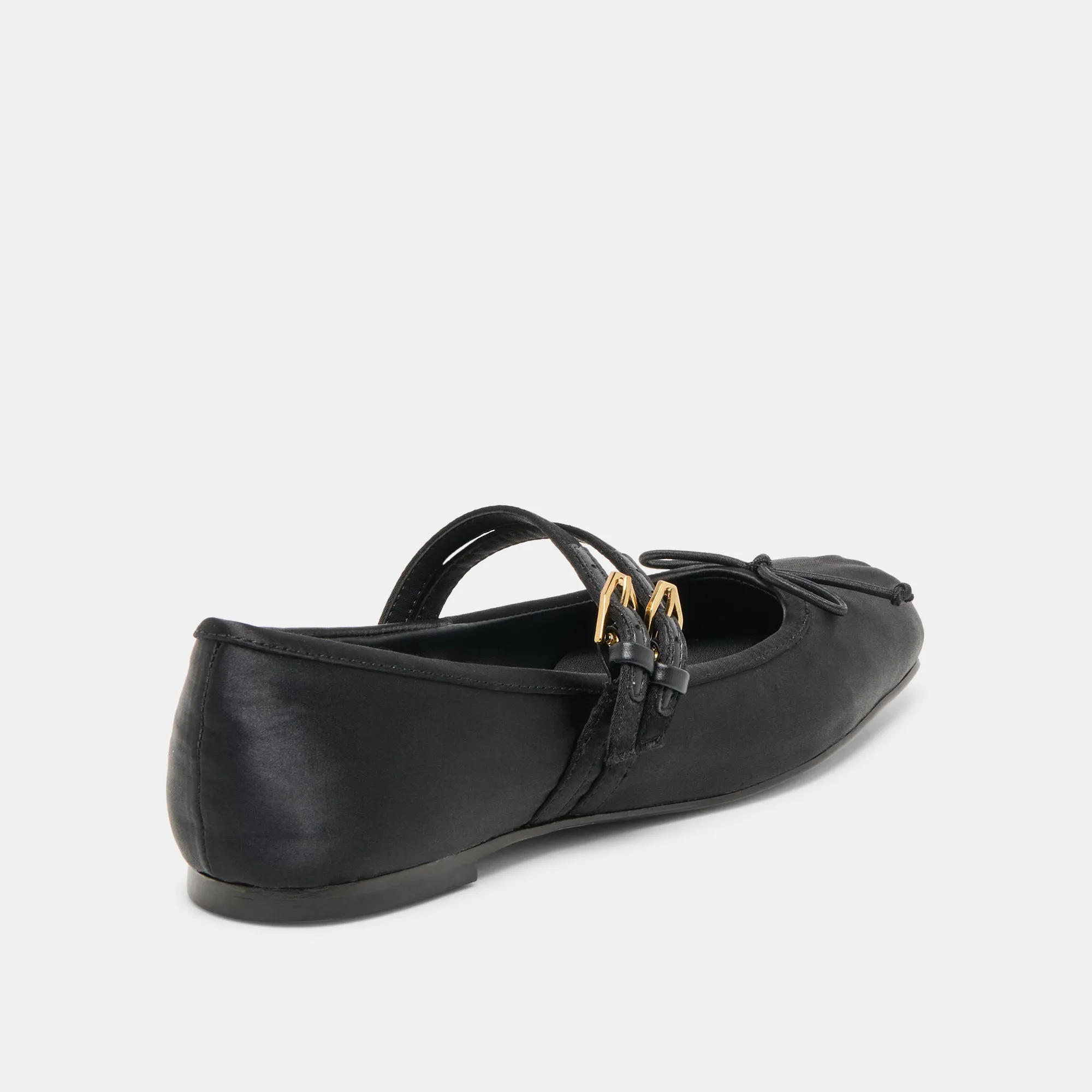 GIBSEN BALLET FLATS ONYX SATIN Boutique Trip