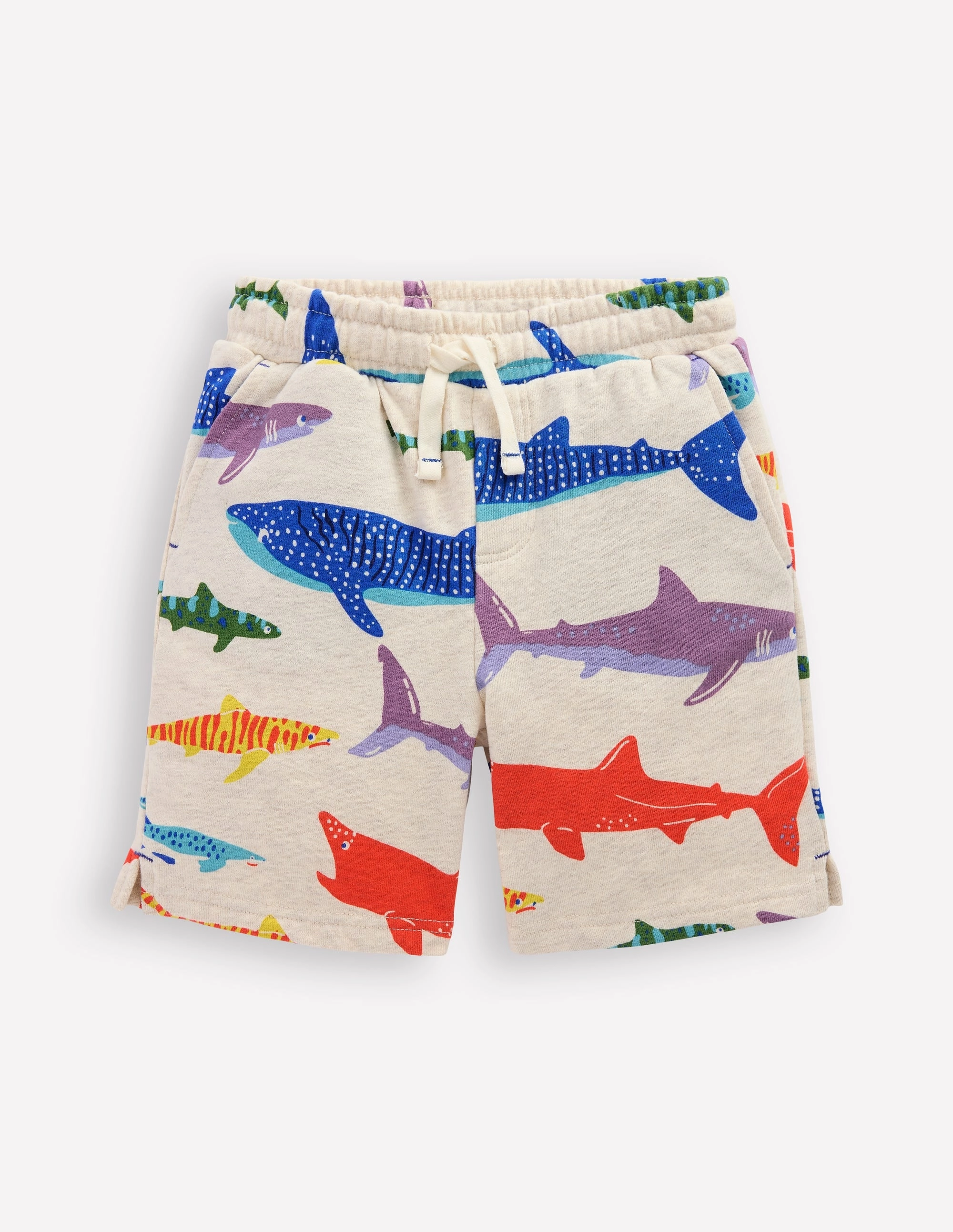 Printed Shorts-Oatmeal Marl Riso Shark Quick Style Durable Stitching