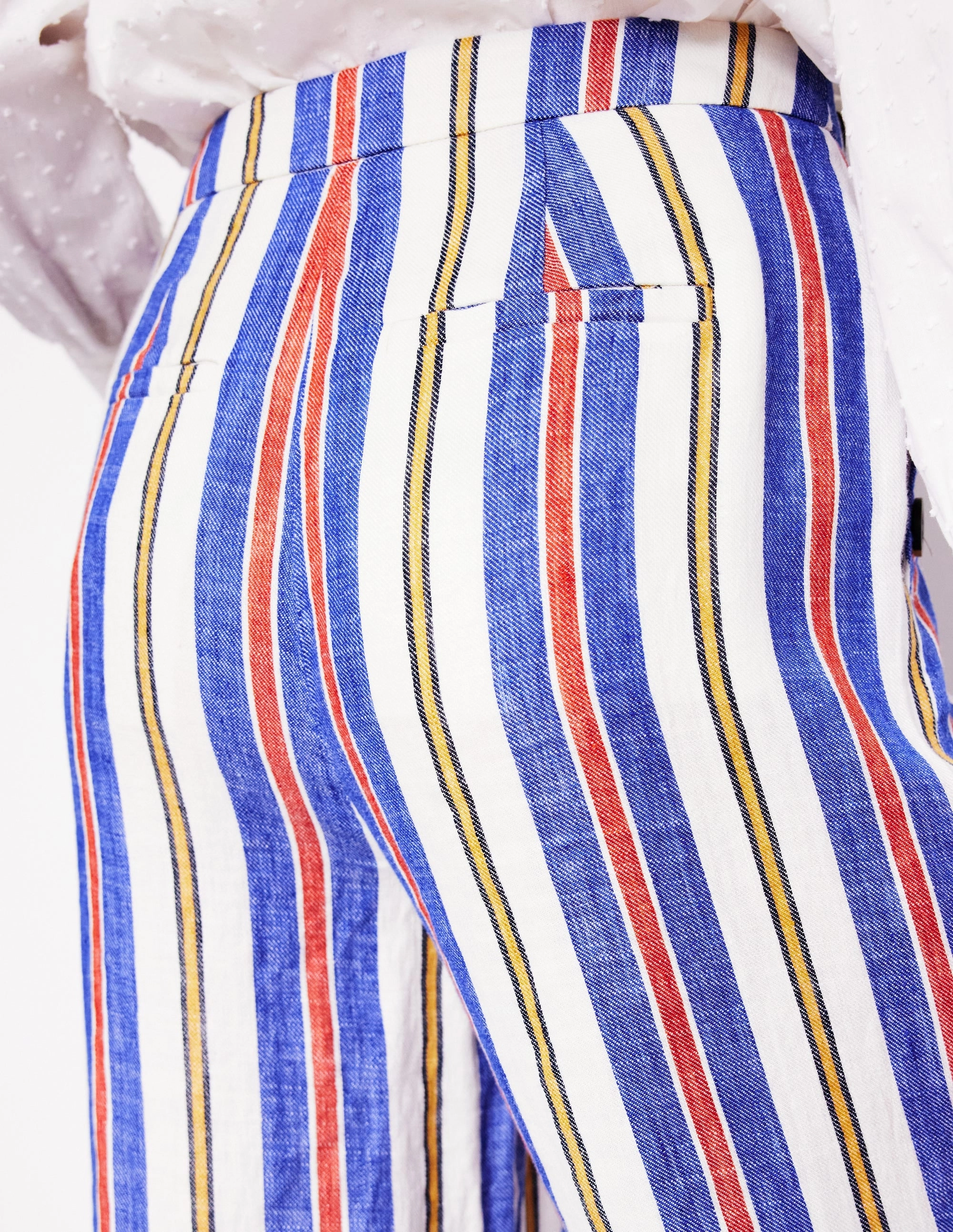 Greenwich Sailor Trousers-Bright Blue and Brown Stripe Stay Fresh