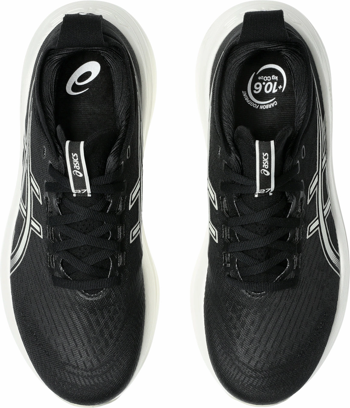Asics Gel Nimbus 27 Womens Running Shoes - Black Durable Rubber Tapered Toe Box