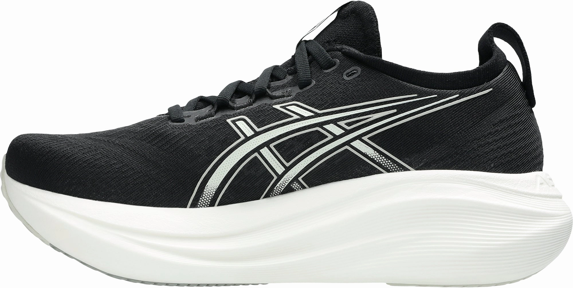 Asics Gel Nimbus 27 Womens Running Shoes - Black Foot Hugging Fit Adaptive Lacing System