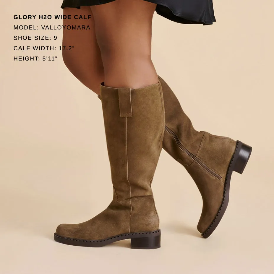 Cool Seasons GLORY H2O WIDE CALF BOOTS OLIVE SUEDE