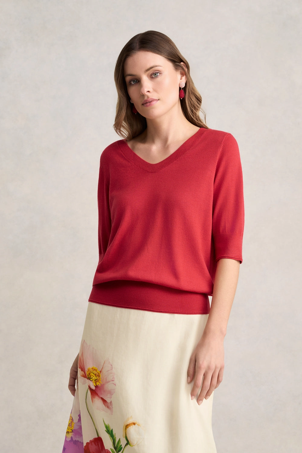 Modular Layering System Midweight Texture Half Sleeve Wool Knit ?C Poppy
