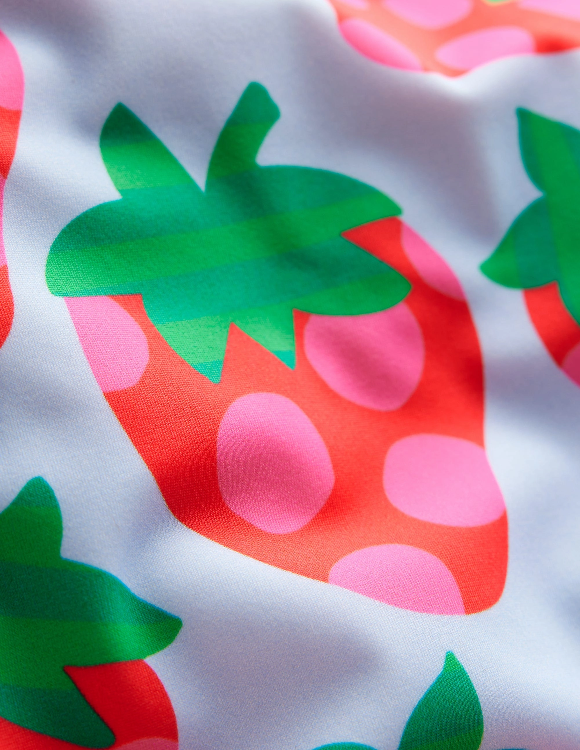 Smooth-Edges Abrasion Resistant Surface Hallie Frill Strap Swimsuit-Misty Blue Strawberry