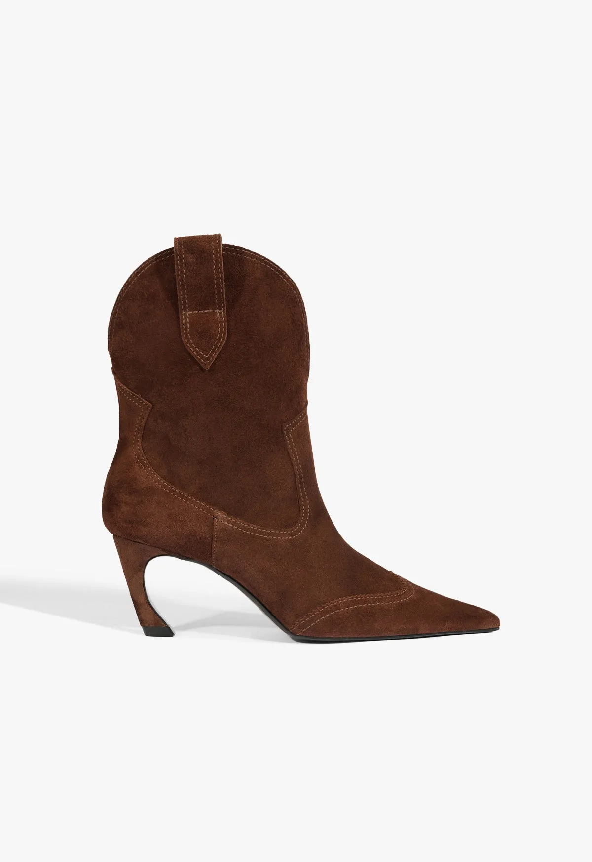Dance Floor Maryann Curve West Suede Bootie