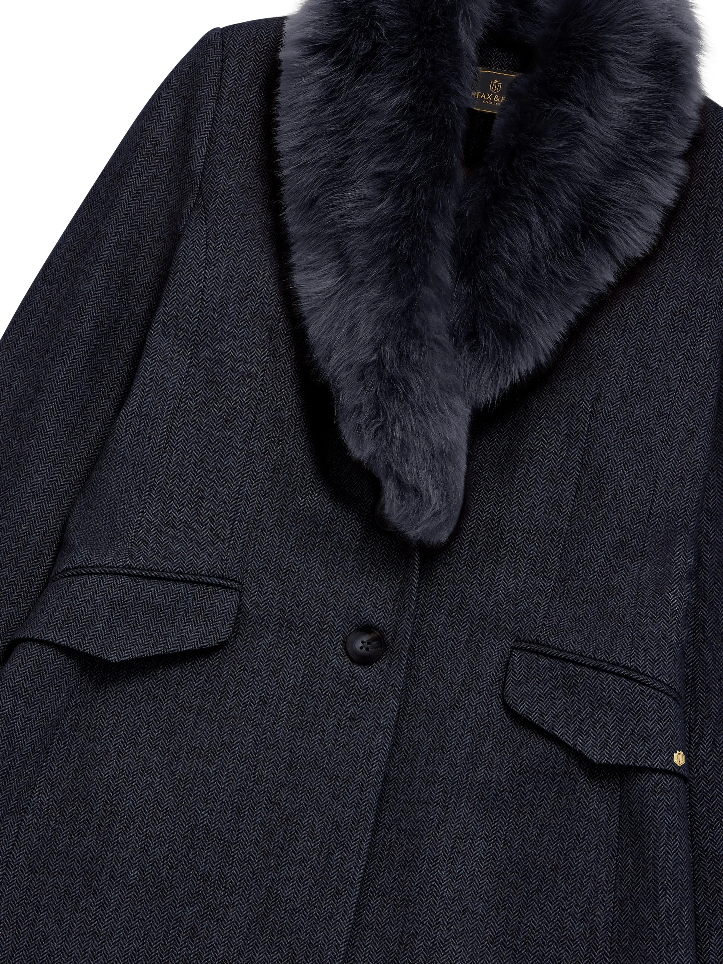 Compression Fold Design Harriet - Navy Herringbone