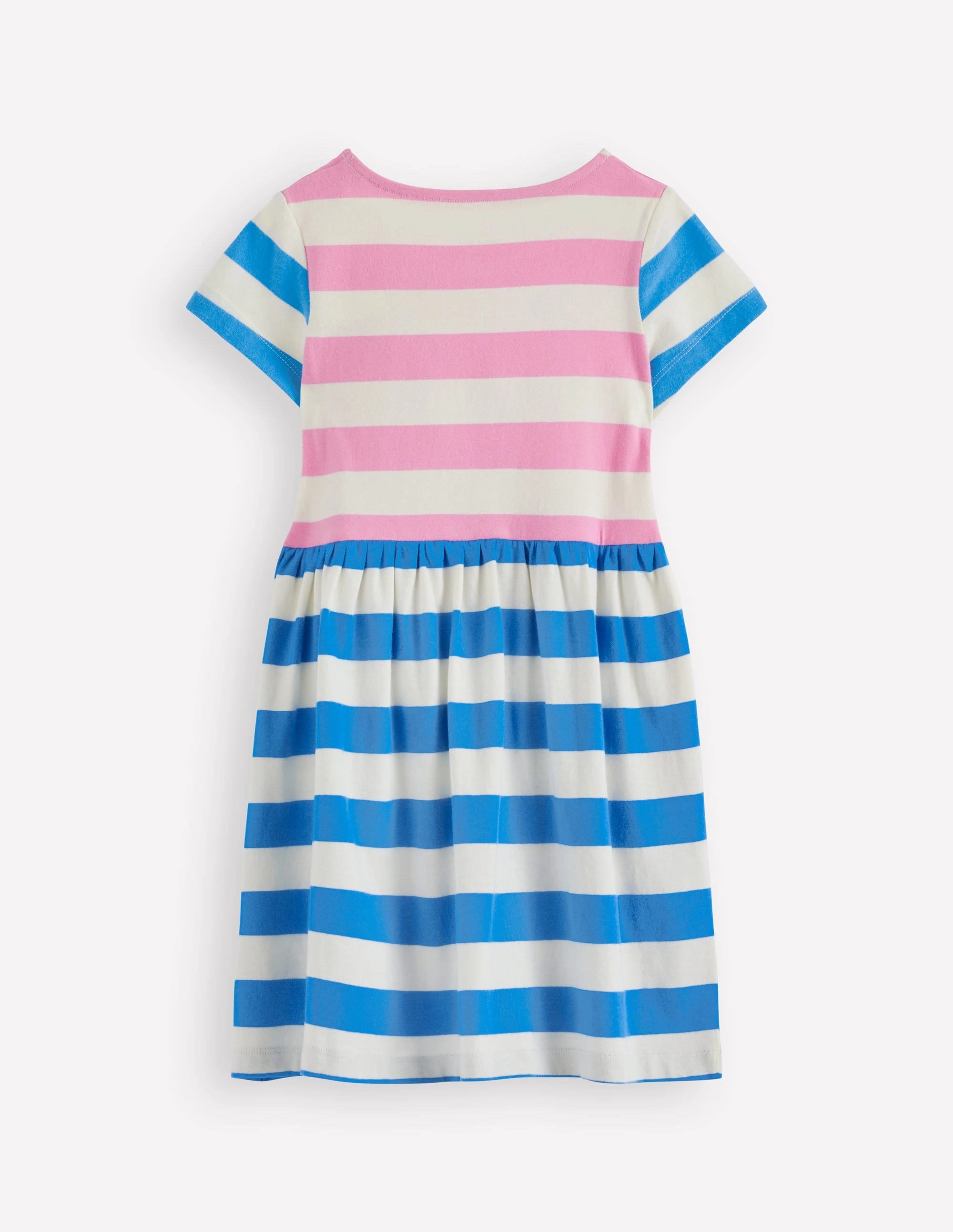 Heart Pocket Fun Jersey Dress-Multi Hotchpotch Stripe Luxury-Fabric