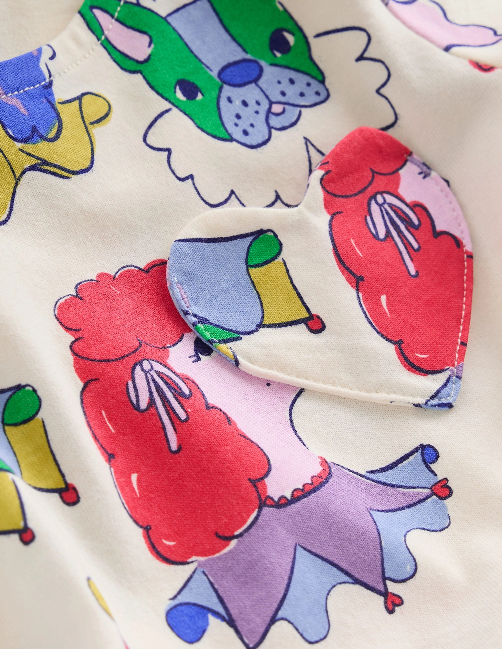 Timeless Wearable Heart Pocket Fun Jersey Dress-Soft Ivory Parade Pets