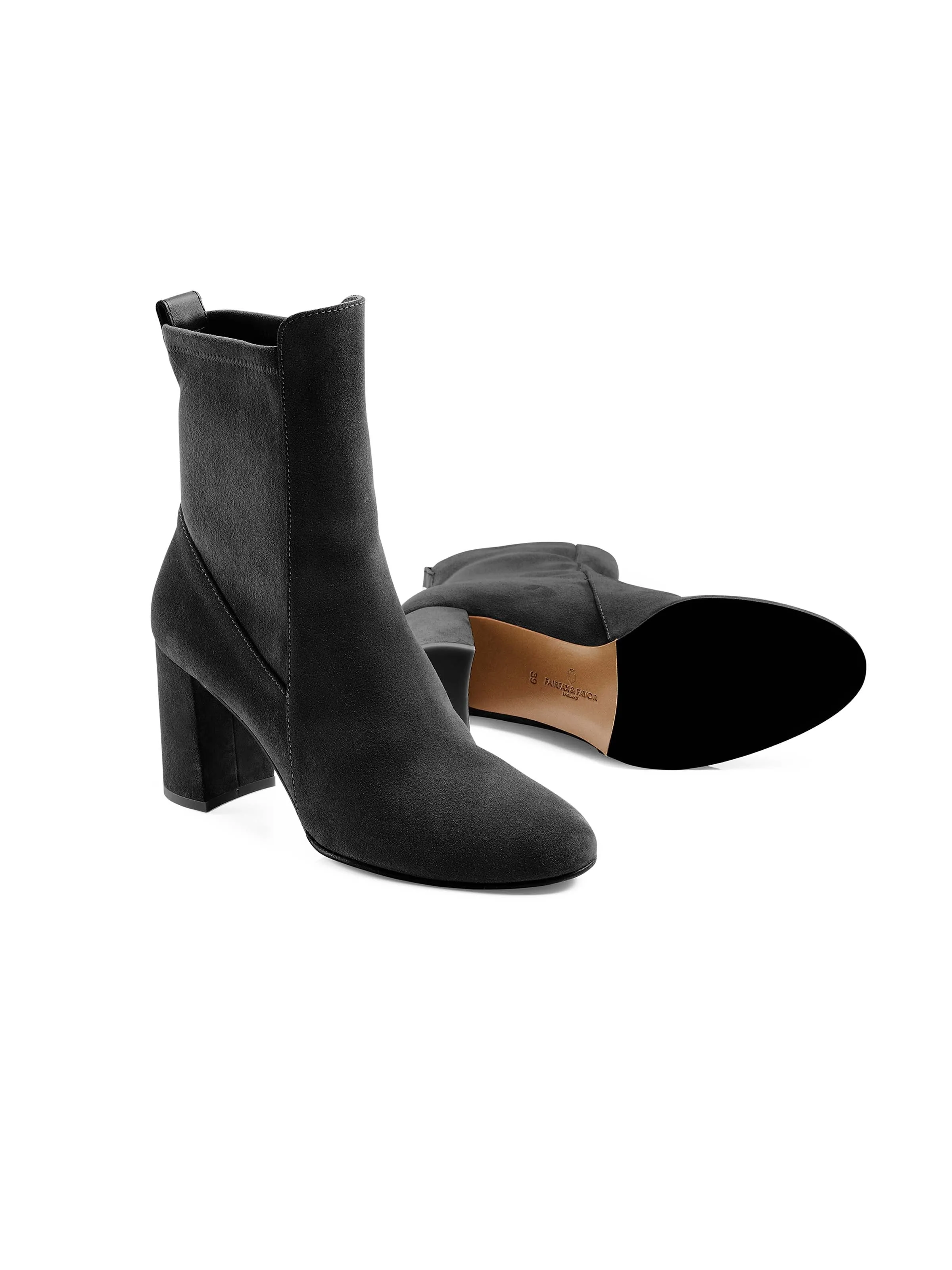 Heeled Belgravia Ankle - Black Suede Comfortable Shank Move Free