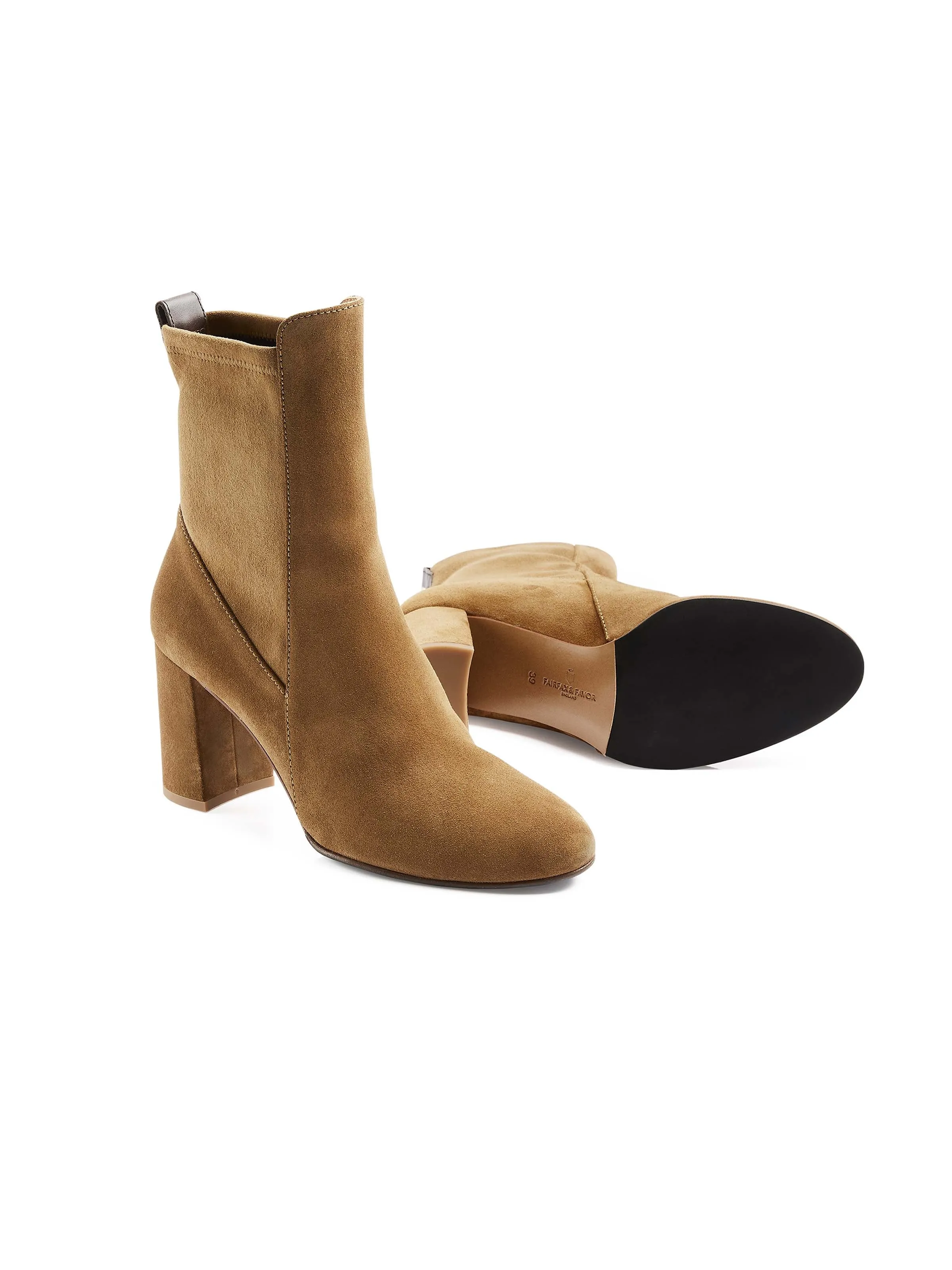 Heeled Belgravia Ankle - Tan Suede Breathable Material